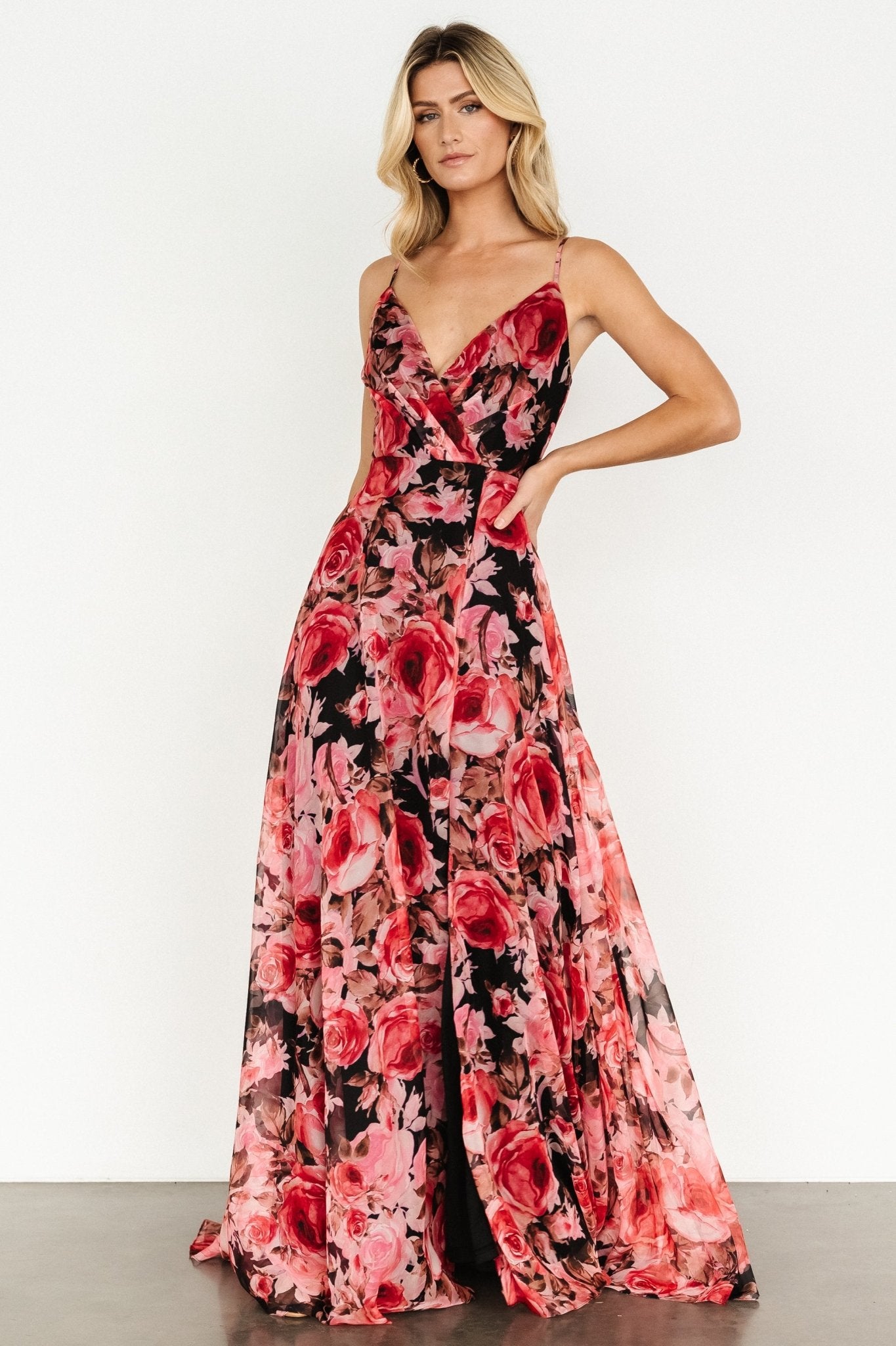 Vivienne Maxi Dress | Pink + Black Floral Buy Cheap Best Pices