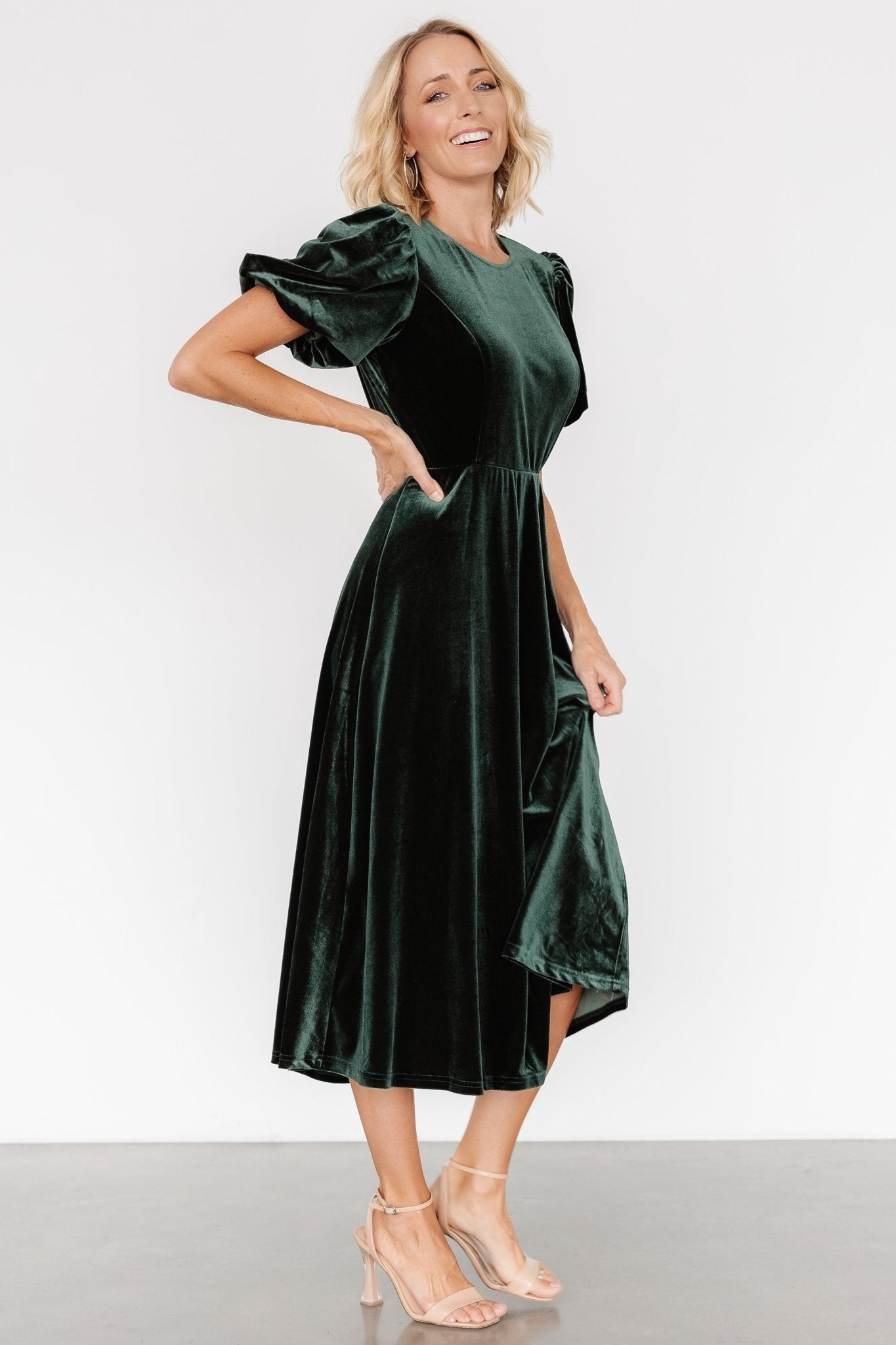 Nita Velvet Midi Dress | Deep Green Cheapest Pice Cheap Pice