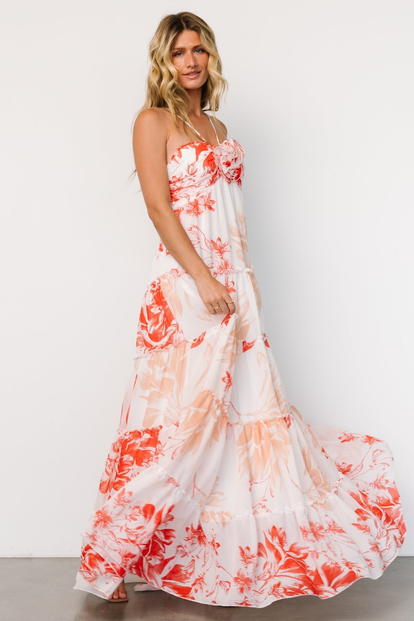 Charmaine Maxi Dress | Red + Natural Floral Best Place Sale Online