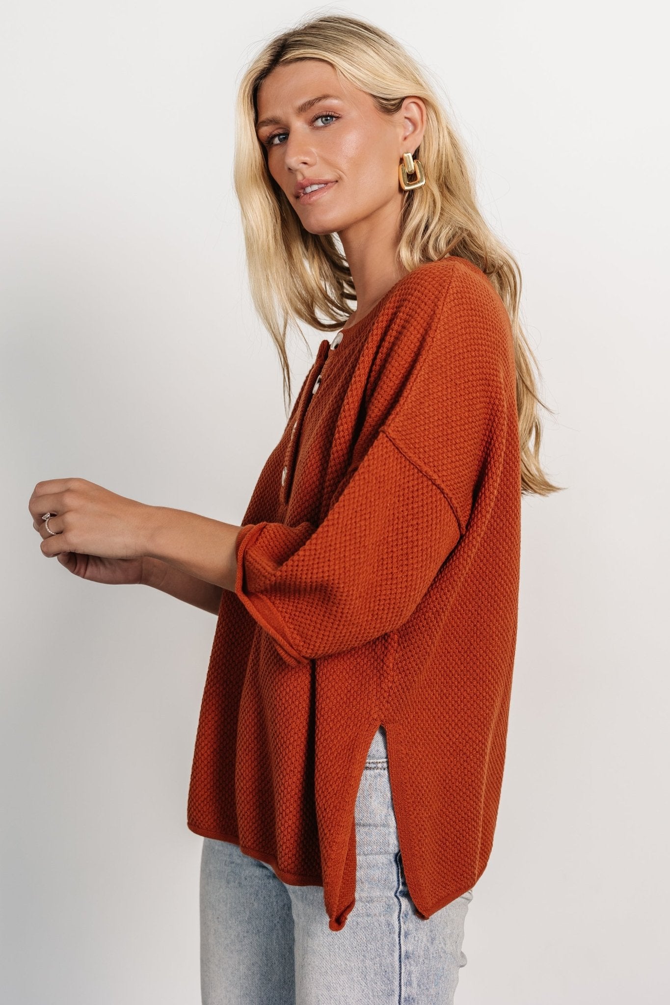 Maddock Knit Top | Rust Cheap For Nice