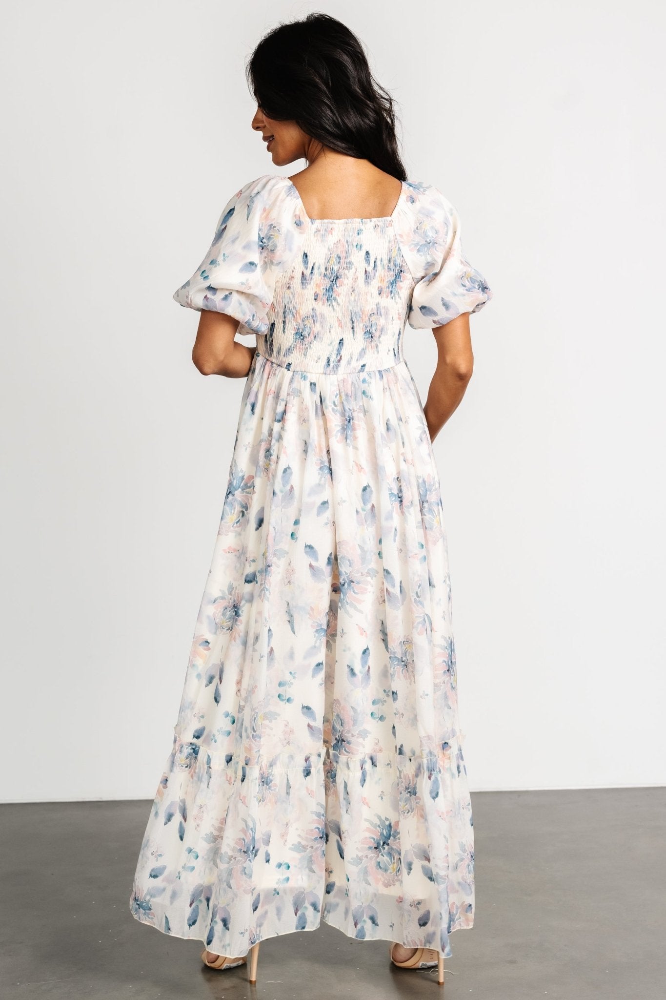 Dalia Maxi Dress | Cream + Blue Floral Tumblr