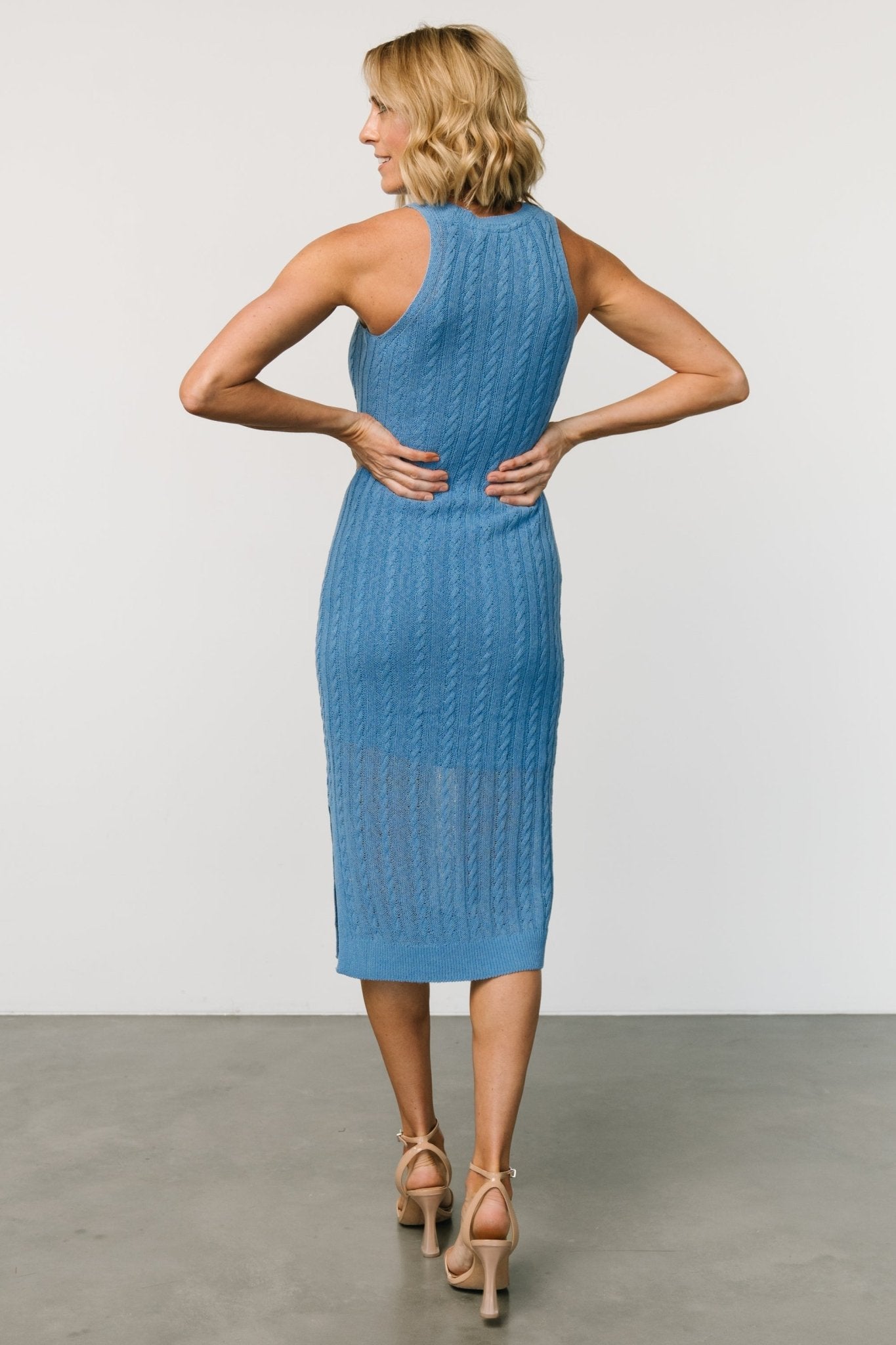 Nalani Knit Tank Dress | Blue Sale Genuine