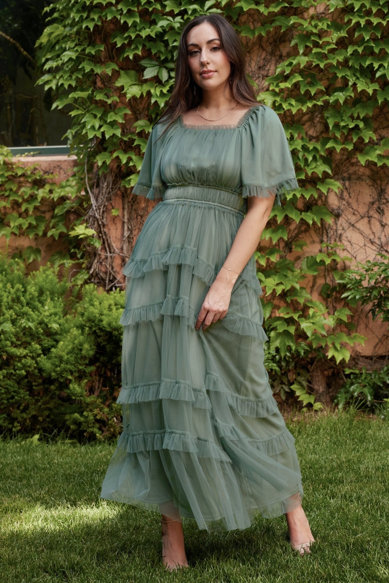 Magdalena Tulle Maxi Dress | Eucalyptus Big Sale Sale Online