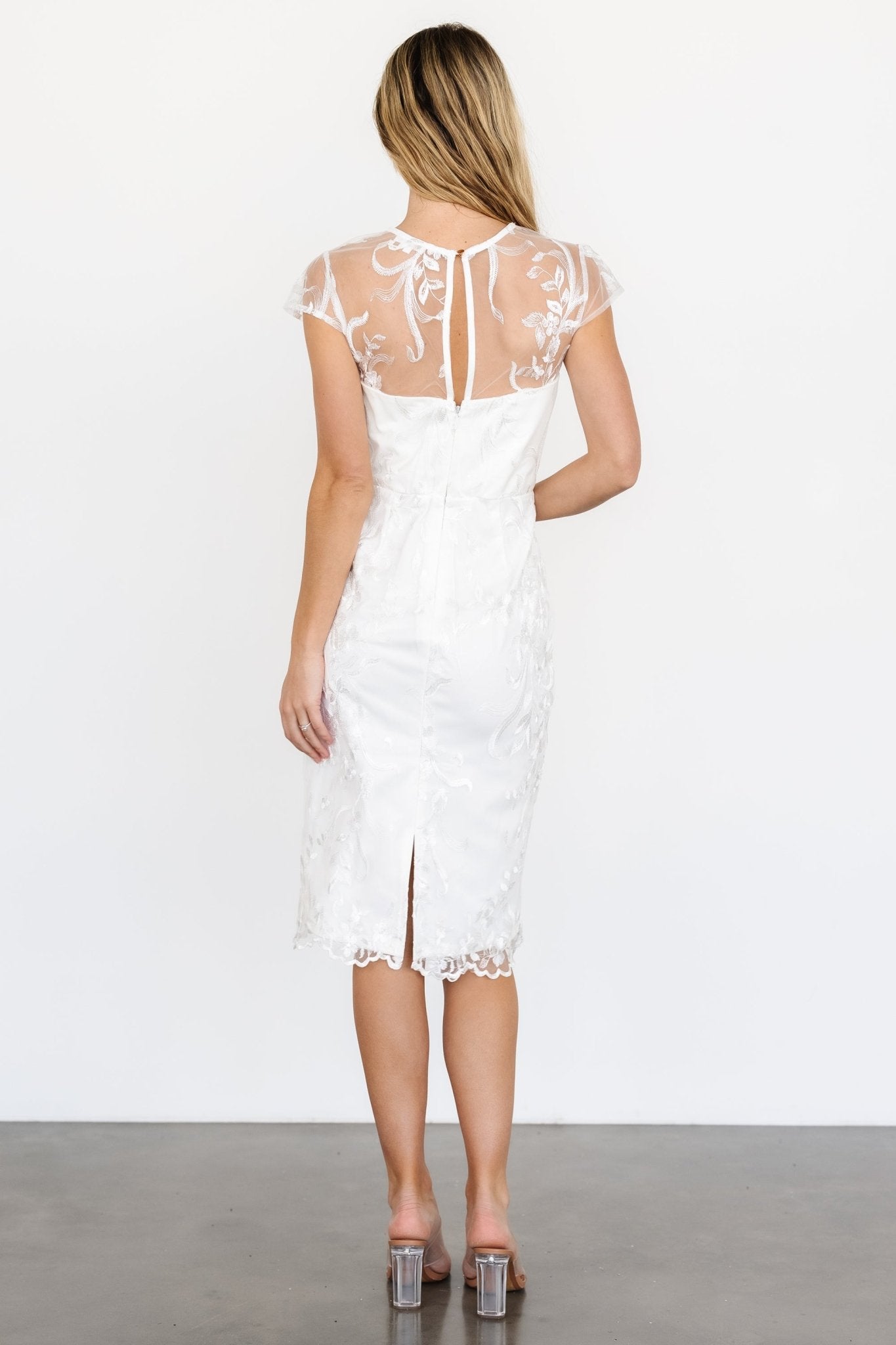 Delphine Applique Midi Dress | Off White Genuine Online