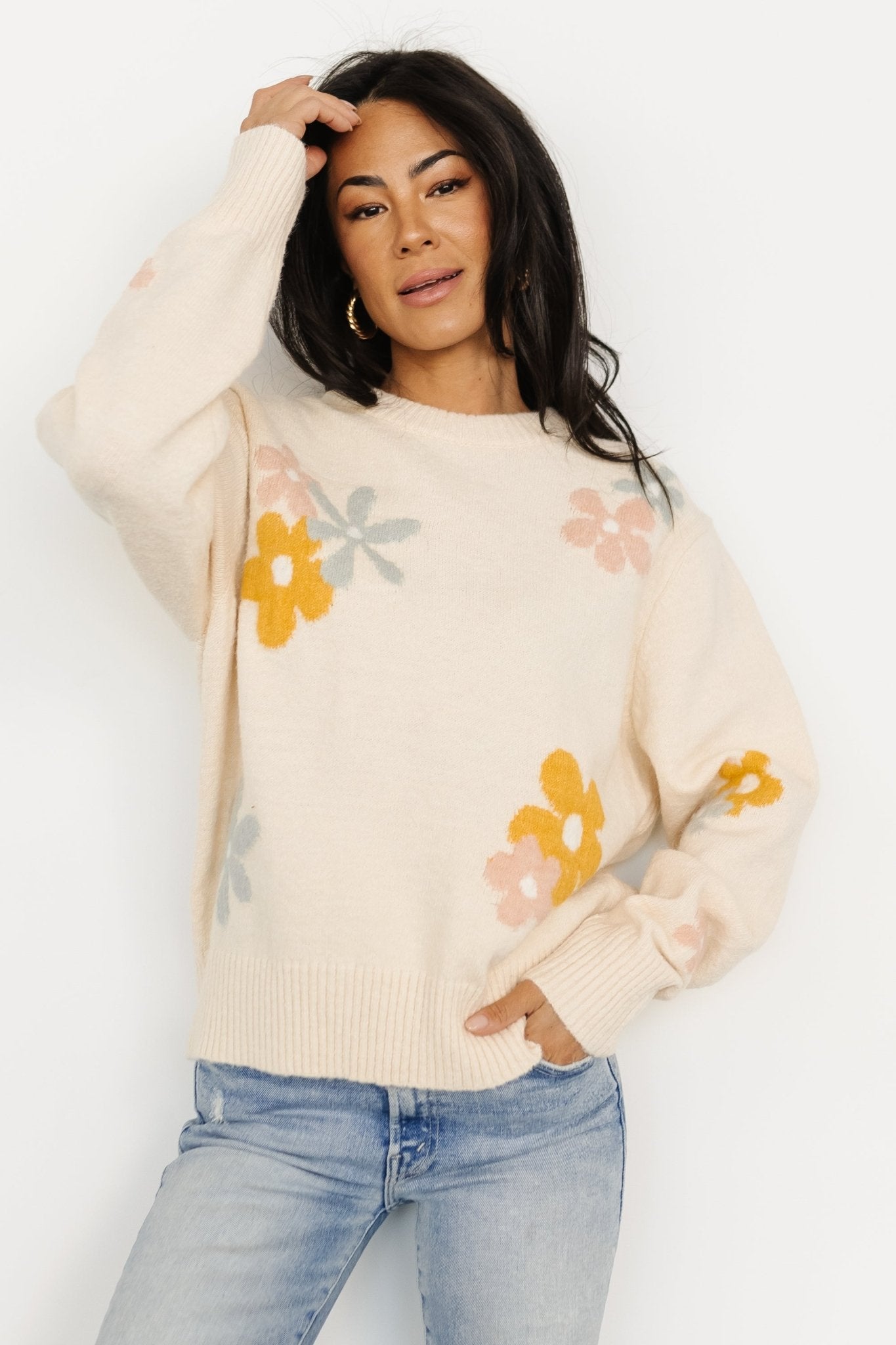 Roxy Sweater | Cream Flower With Mastercard For Sale