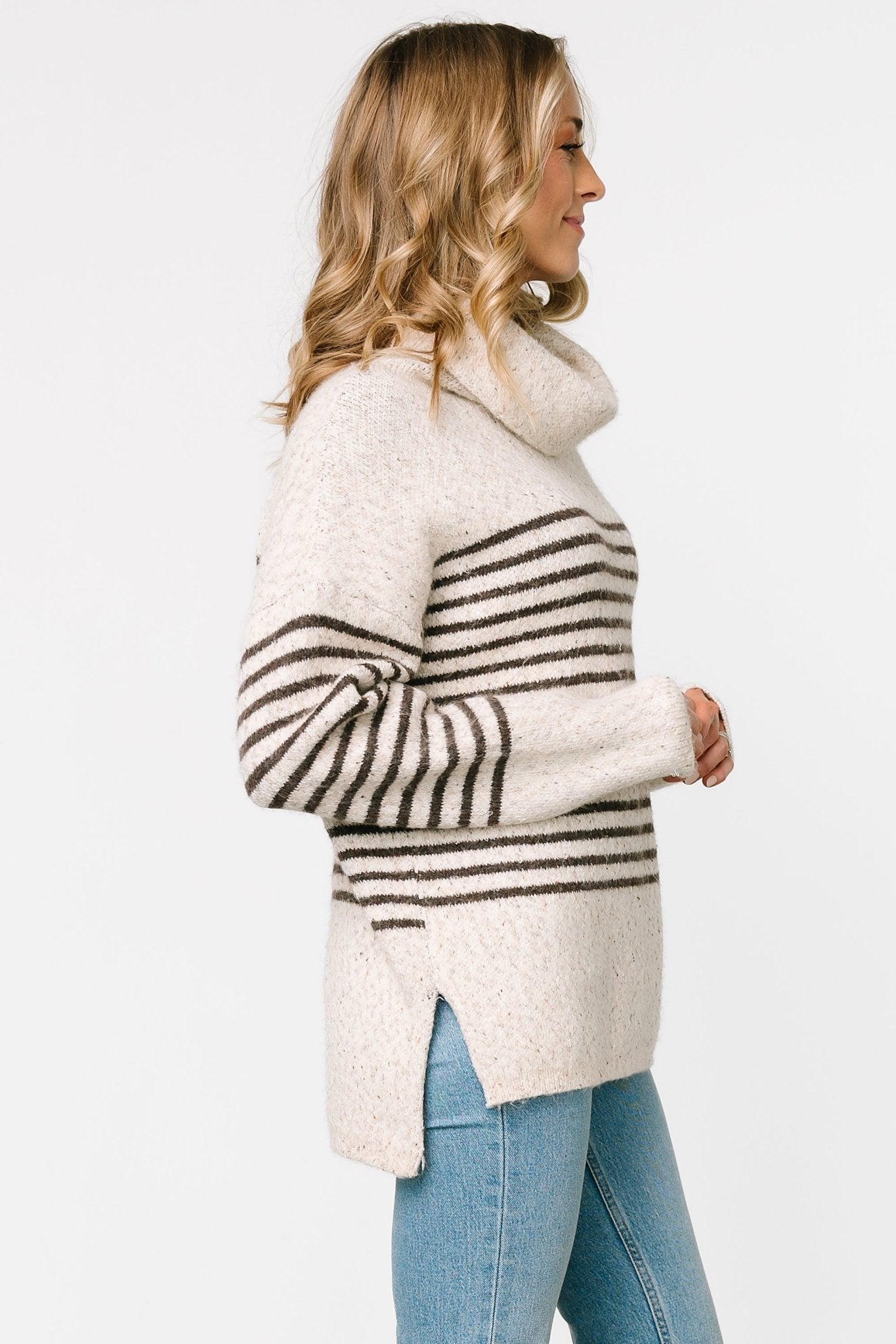 Pennington Turtleneck Sweater | Cream Multi Stripe Tumblr Cheap Online