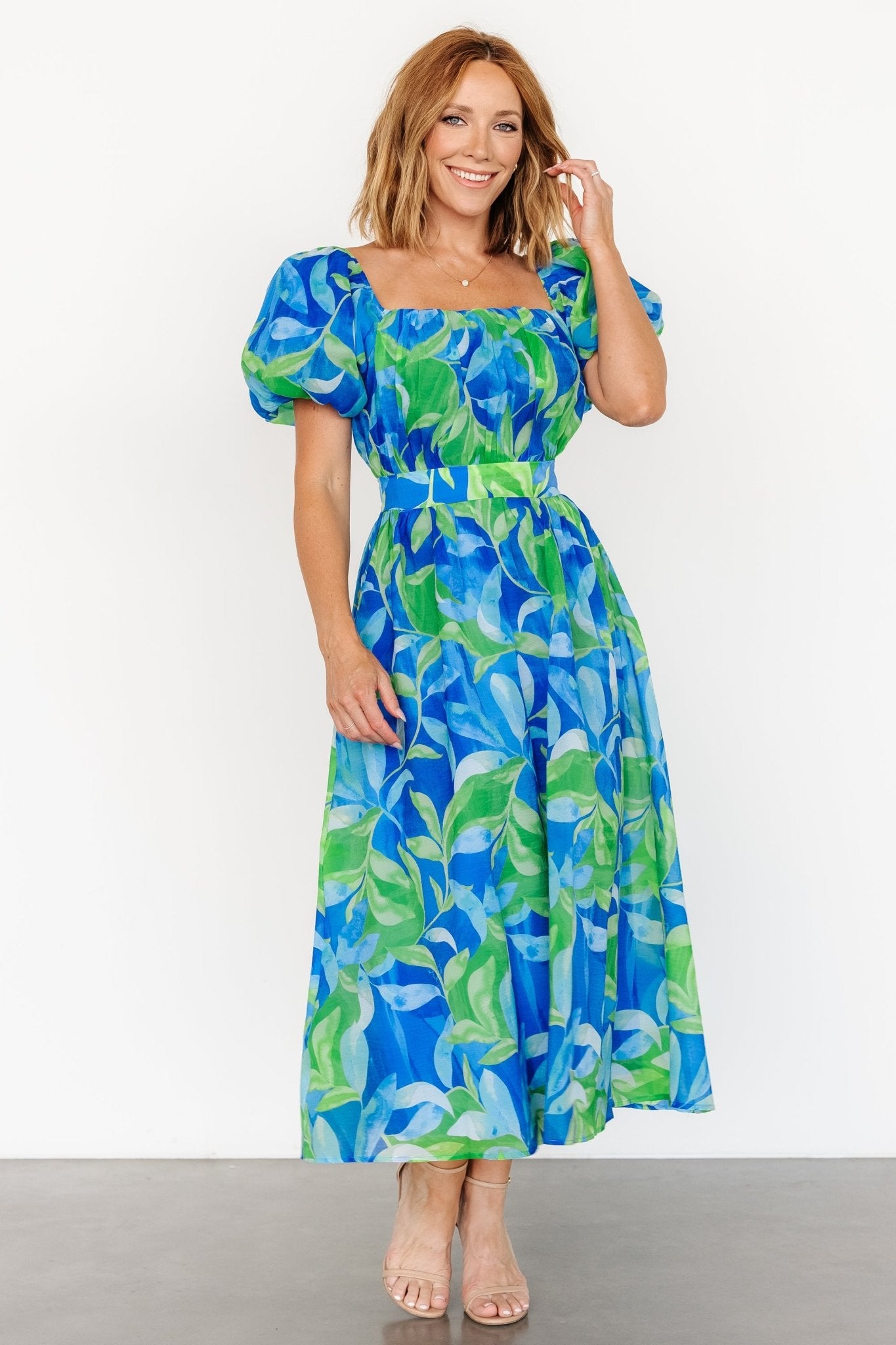 Catalina Midi Dress | Blue + Green Discount Big Discount