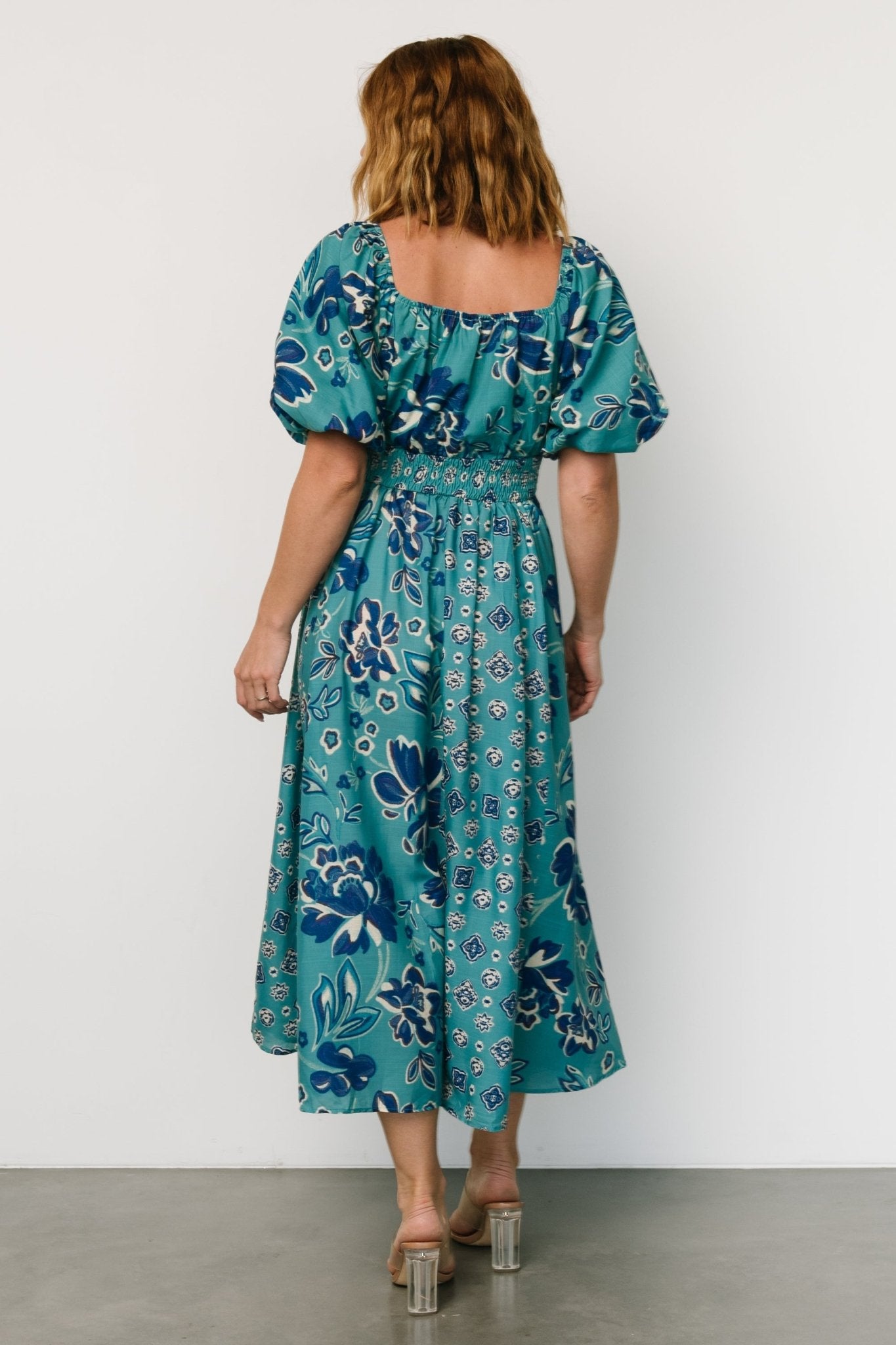 Elyse Midi Dress | Teal + Blue Multi Professional Online