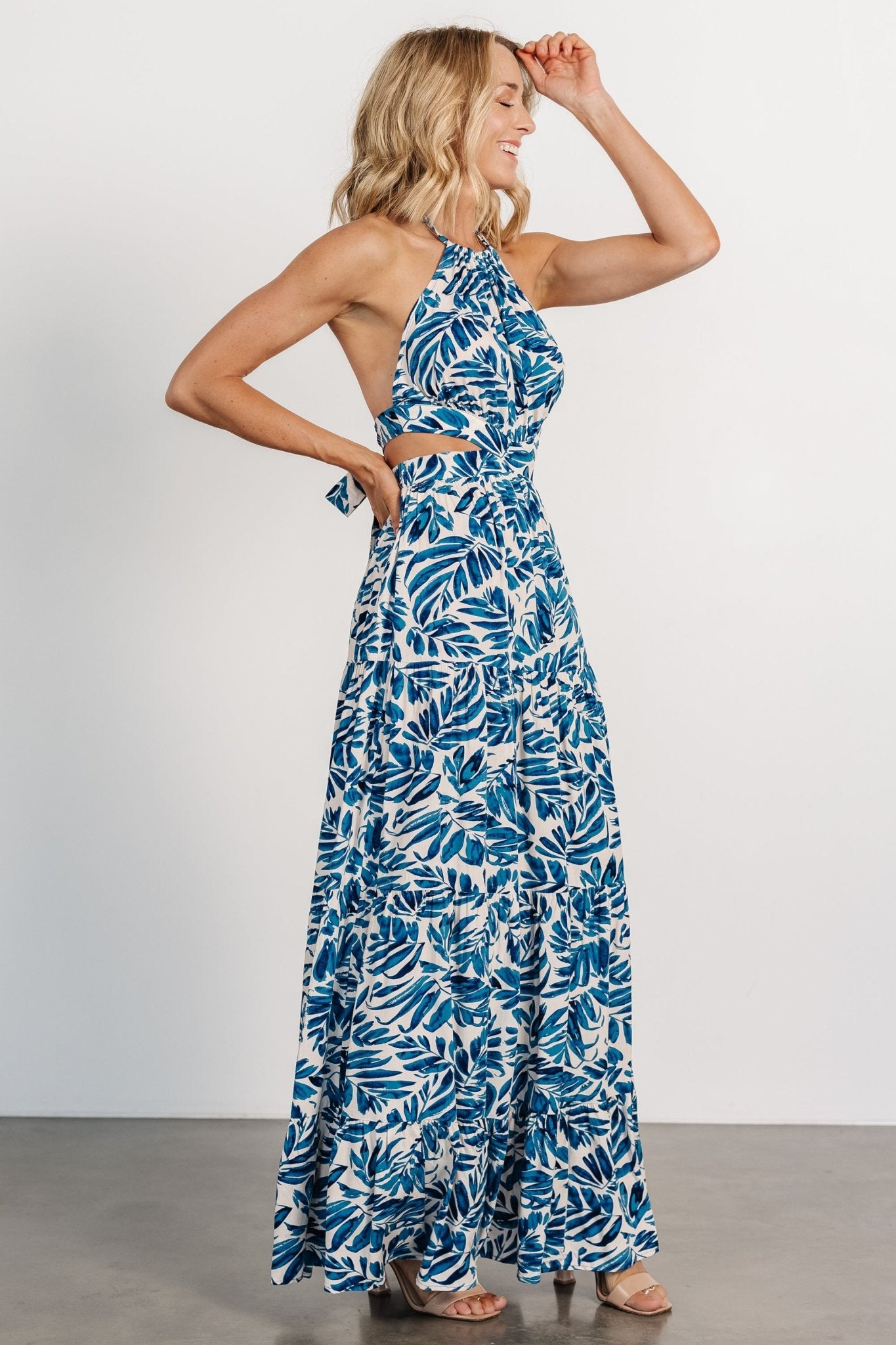 Brett Halter Maxi Dress | Cobalt Print 2025 Cheap Online