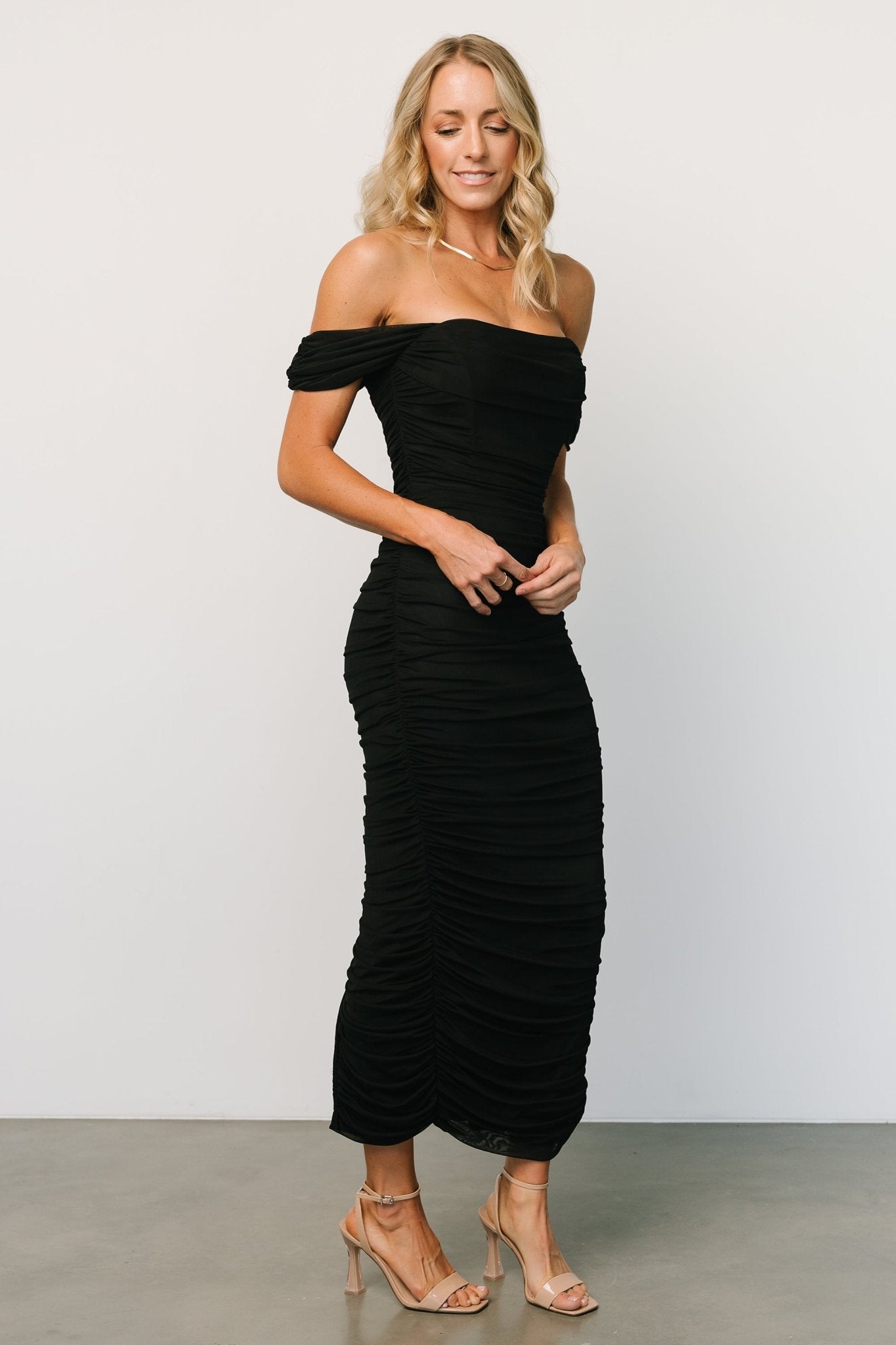 Alessandra Mesh Midi Dress | Black Outlet Store Online