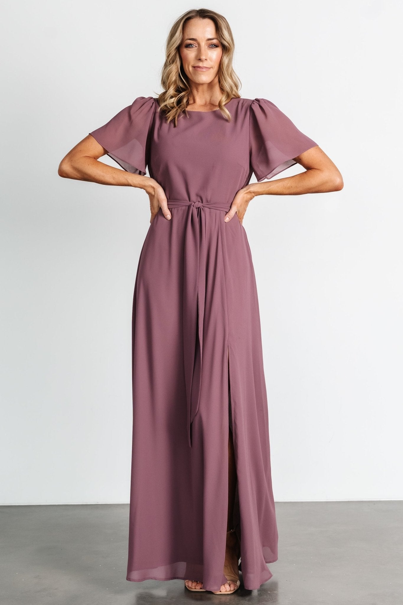 Naomi Short Sleeve Maxi Dress | Vintage Plum Genuine Cheap Online