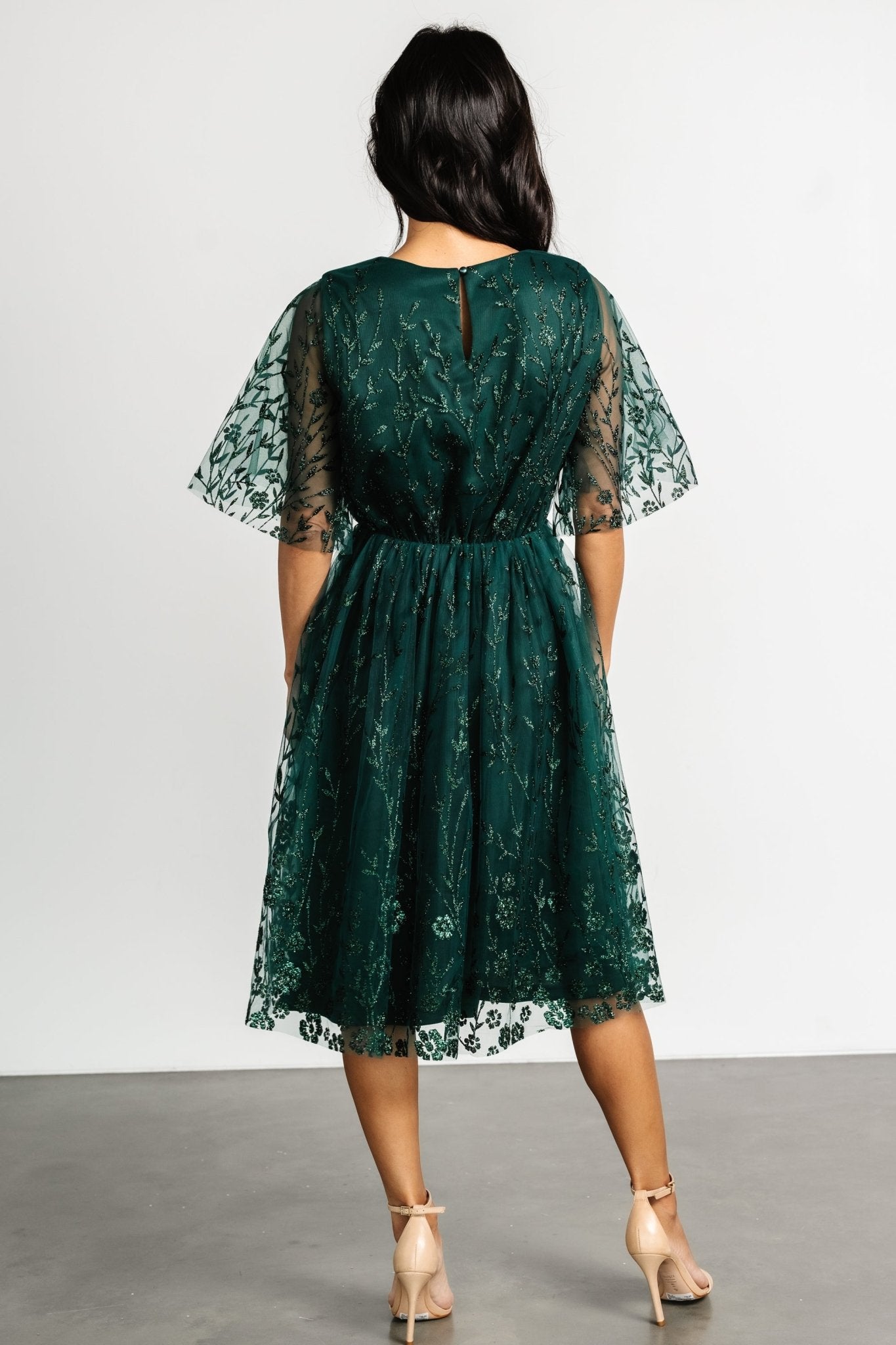 Duchess Tulle Dress | Dark Green Sparkle Outlet Online Shop