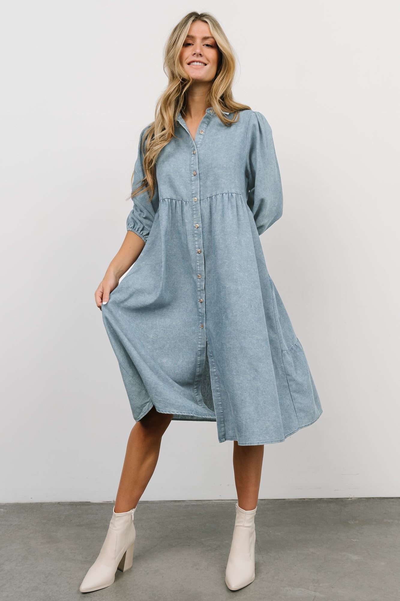 Sari Babydoll Dress | Chambray Shop For Cheap Online