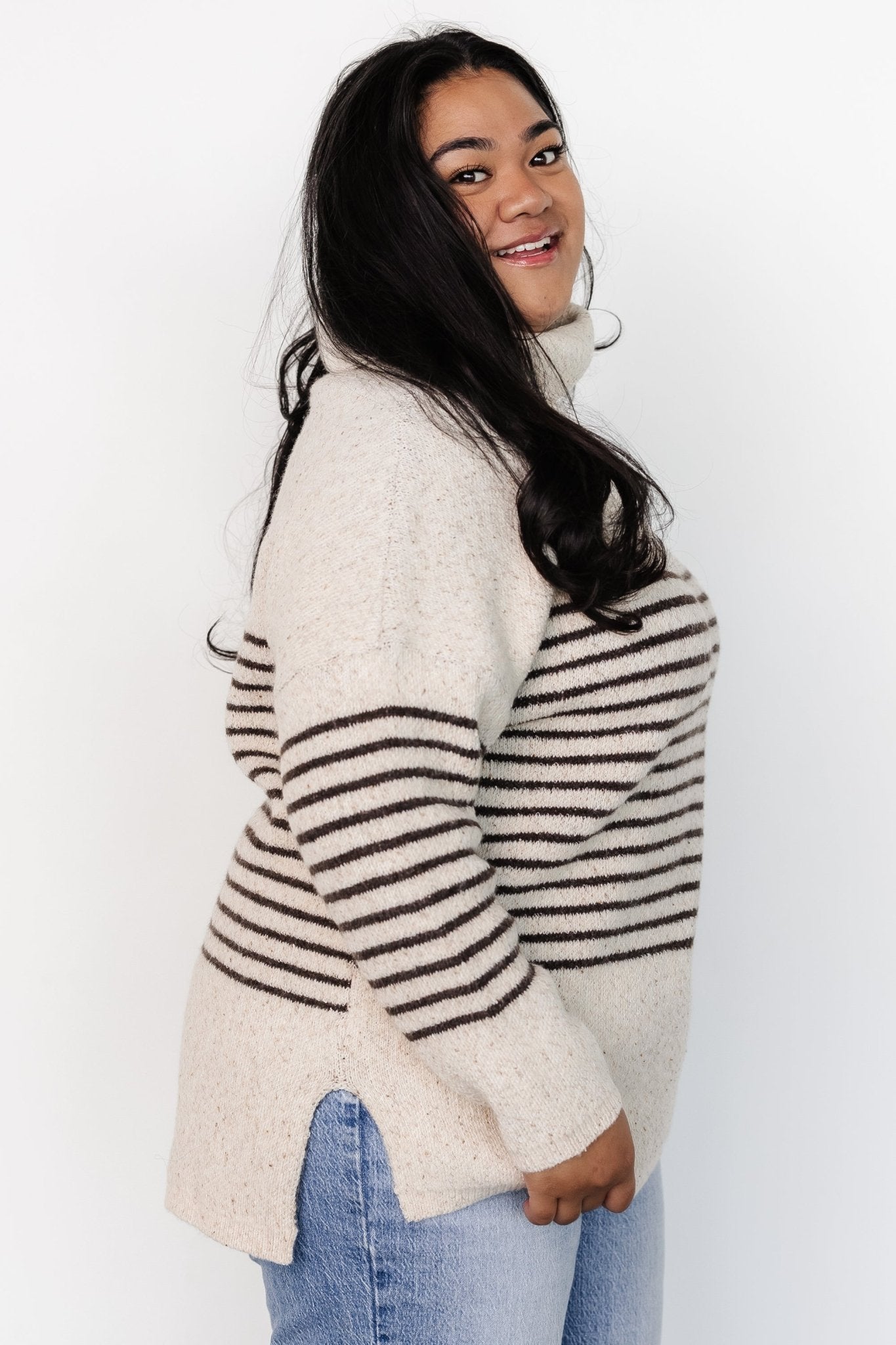 Pennington Turtleneck Sweater | Cream Multi Stripe Tumblr Cheap Online