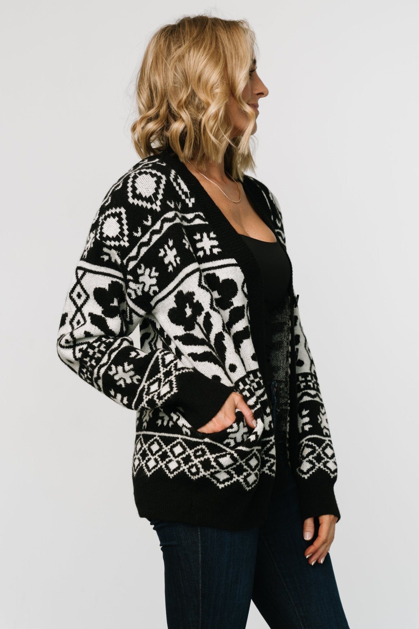 Jackson Oversized Cardigan | Black Print Genuine Online