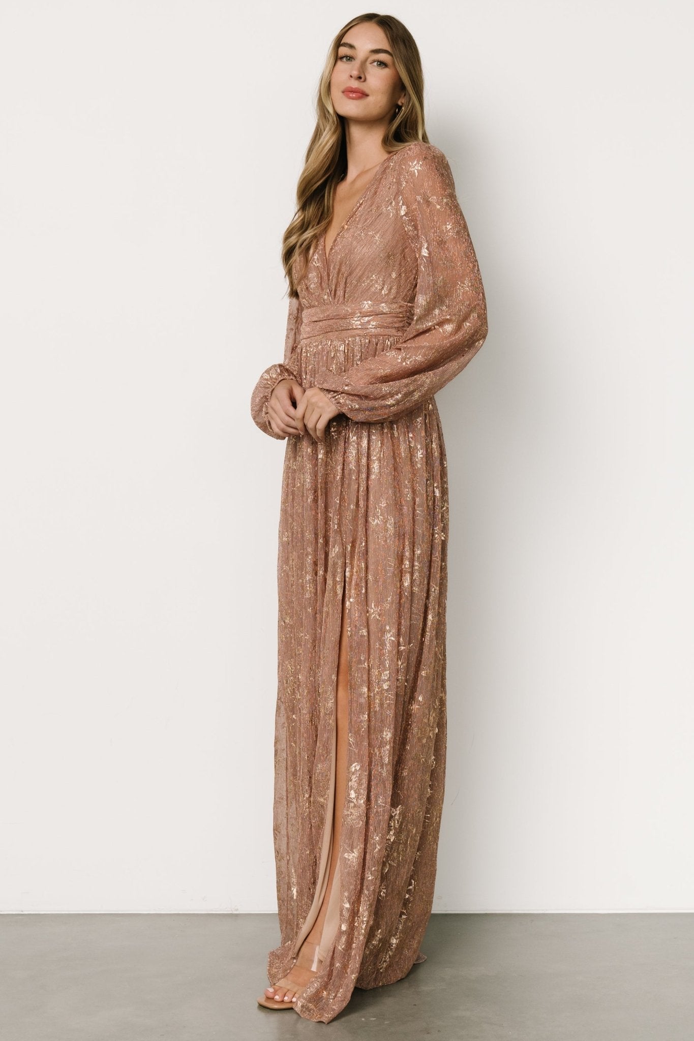 Charlene Maxi Dress | Rose Gold For Cheap Online