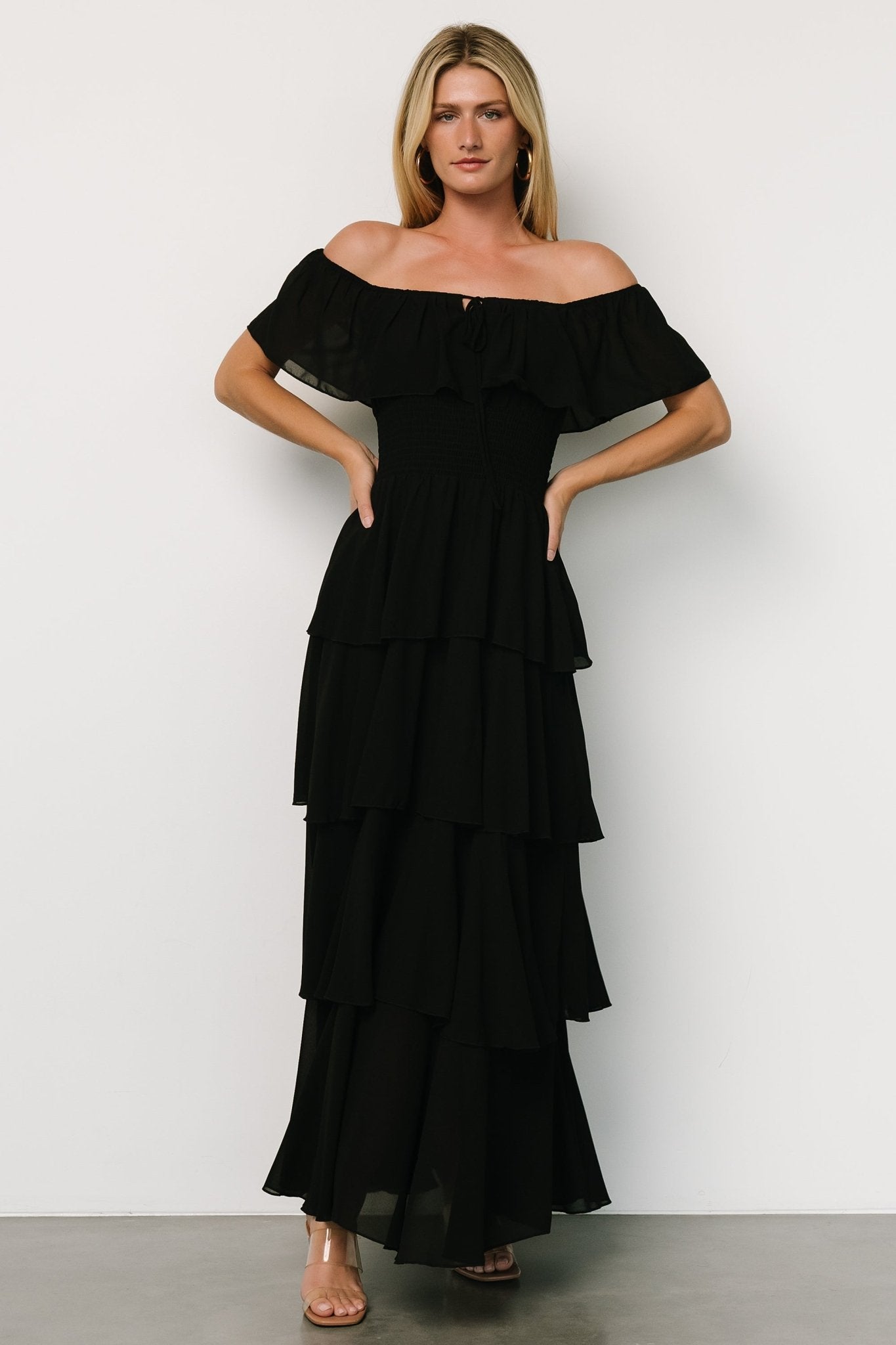 Carina Off Shoulder Maxi Dress | Black Online Online Free Shipping