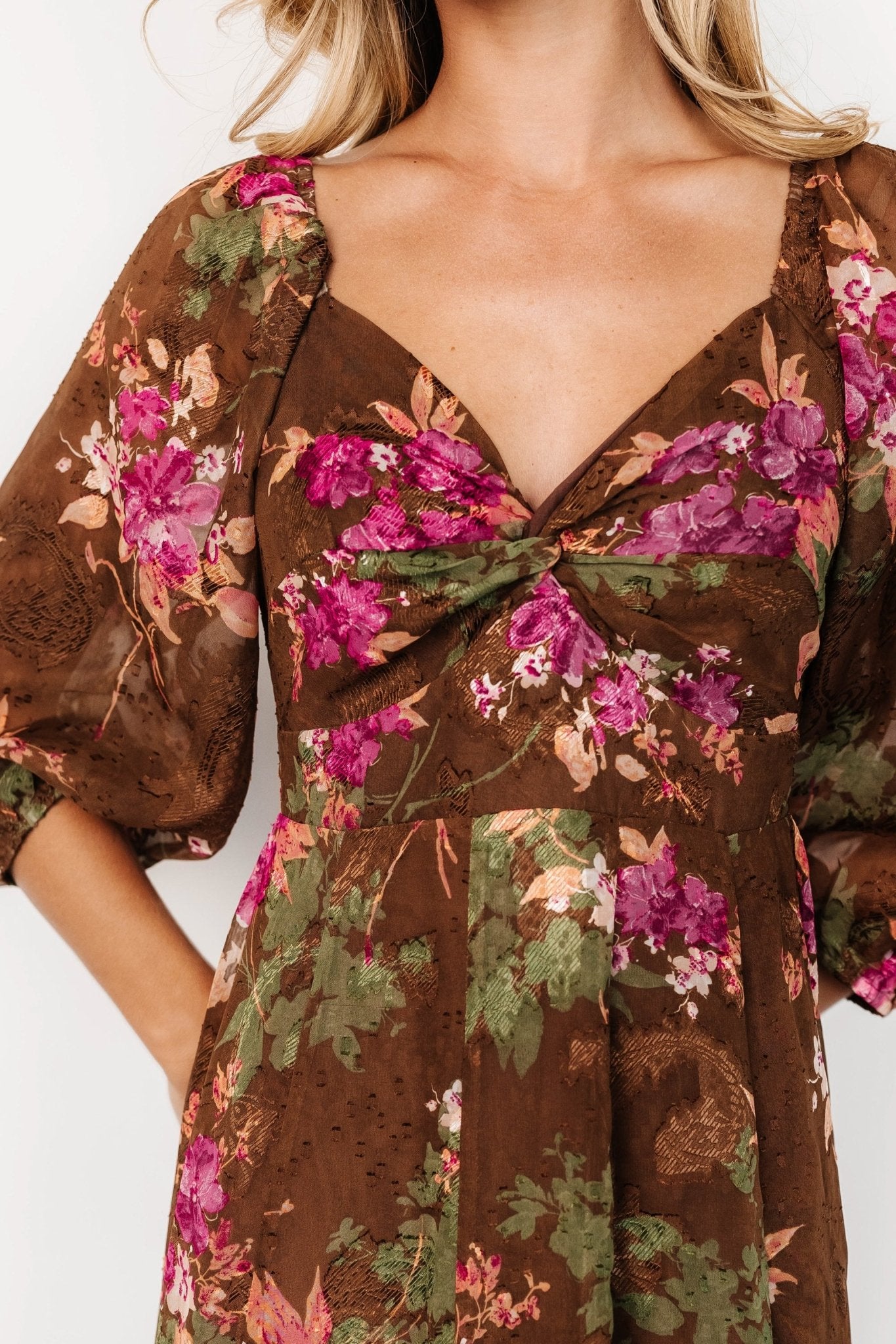 Estefania Maxi Dress | Brown Floral Shipping Discount Sale