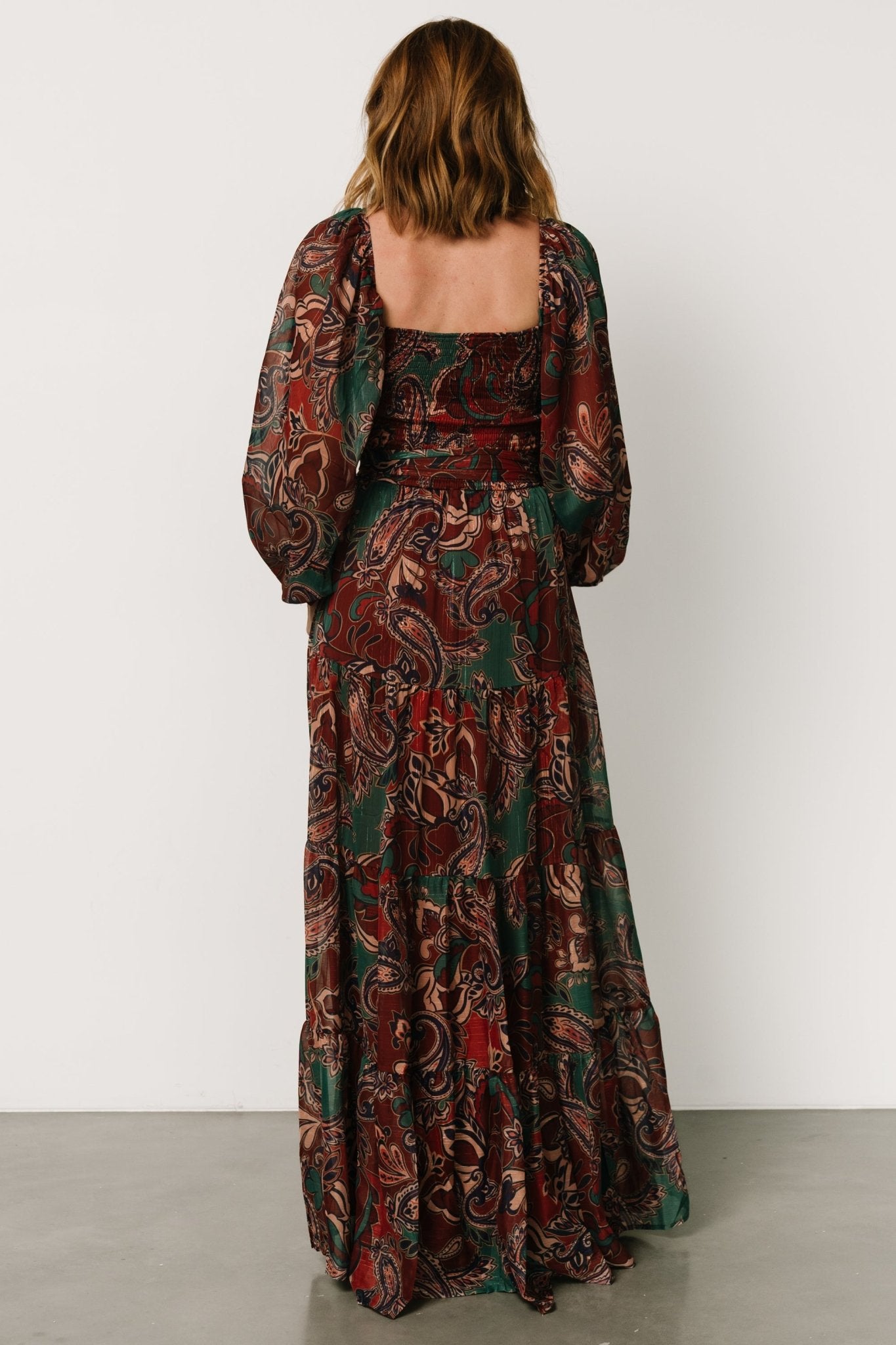 Livia Maxi Dress | Dark Green + Wine Multi Best Sale Cheap Online