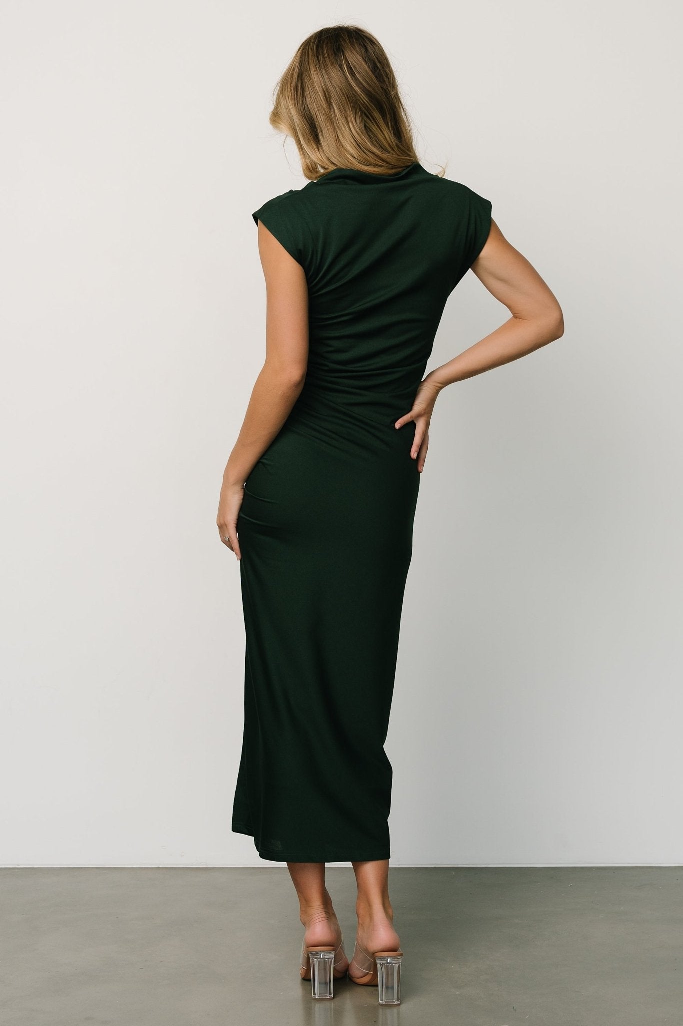 Sasha Ruched Maxi Dress | Green Buy Cheap Classic