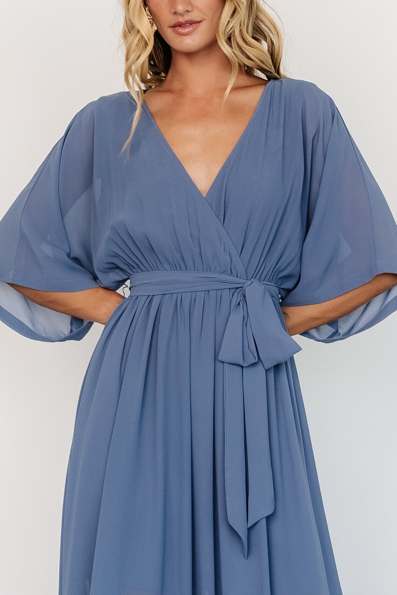 Kia Kimono Maxi Dress | Whisper Blue Clearance Fashionable