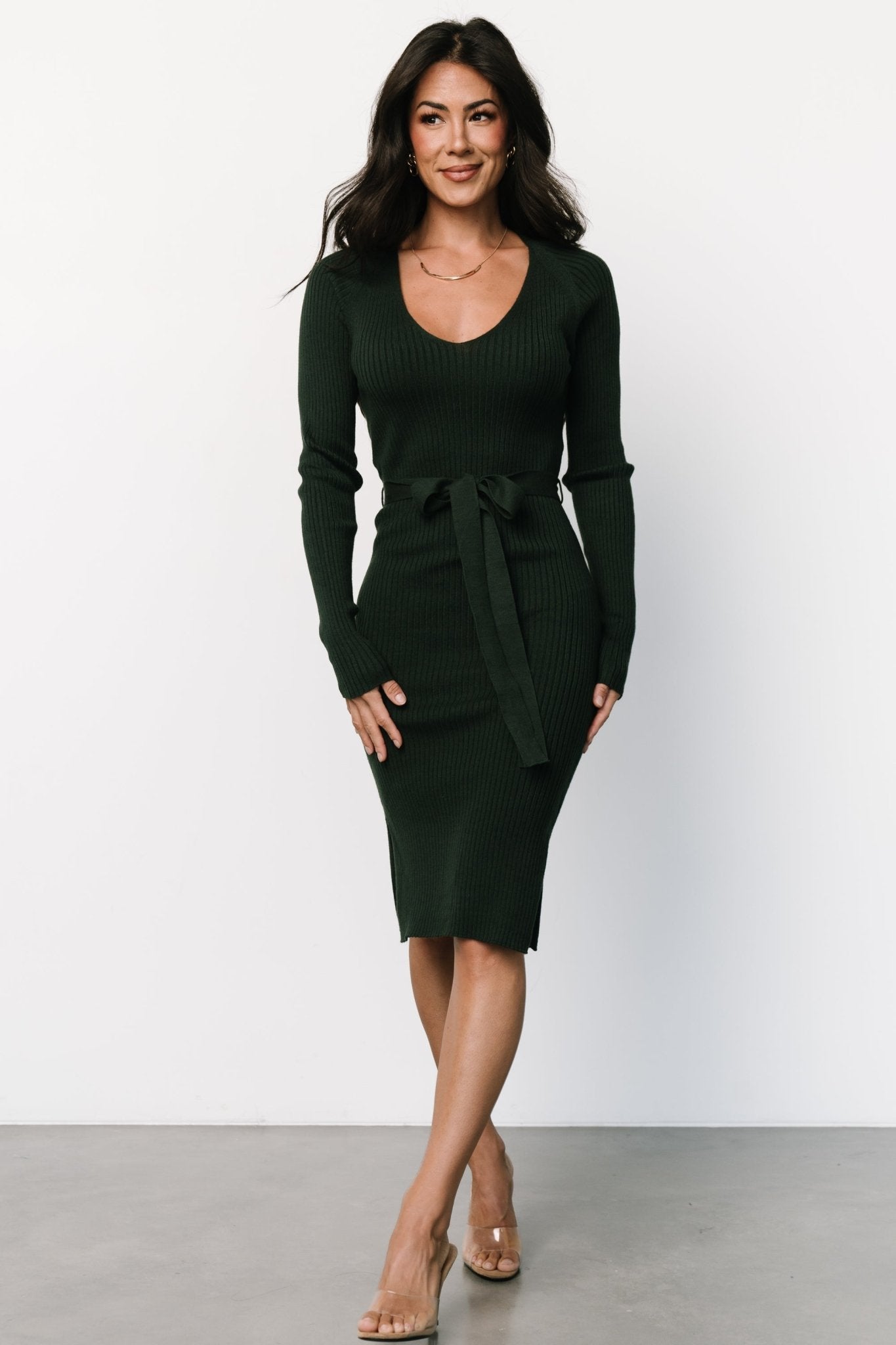 Blayne Ribbed Midi Dress | Emerald Outlet Official