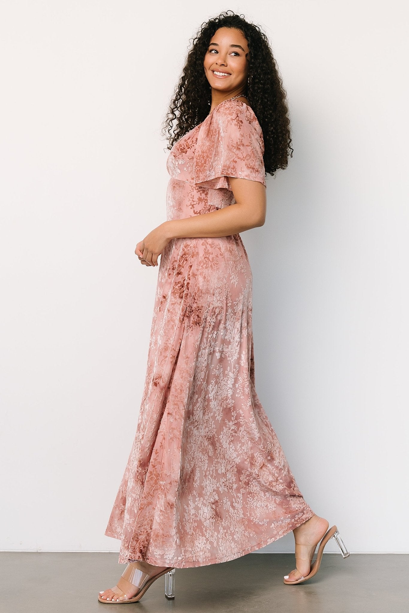 Everley Velvet Maxi Dress | Blush Newest Cheap Online