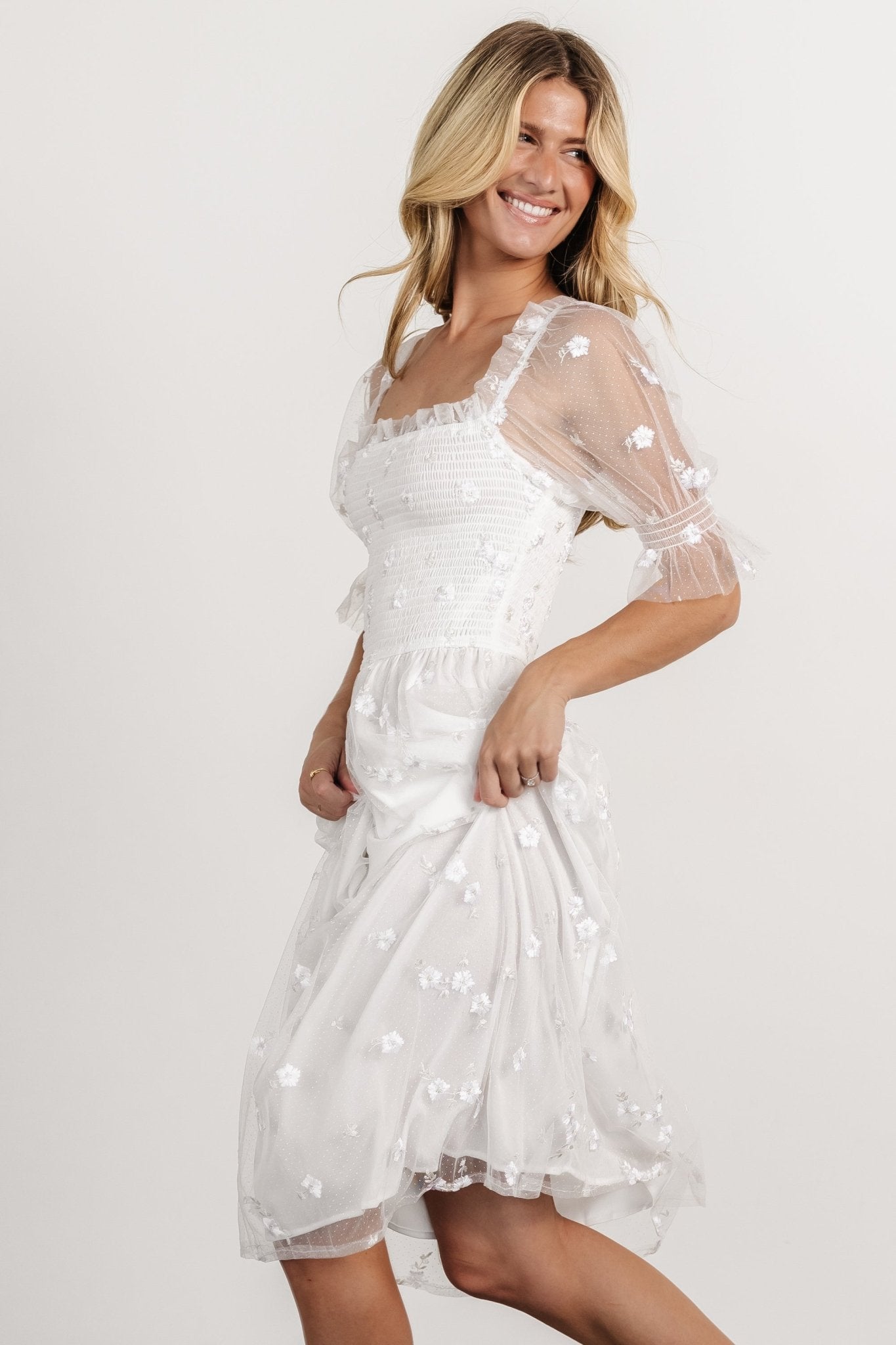 Emilia Embroidered Dress | Off White Cheap Fashion Style