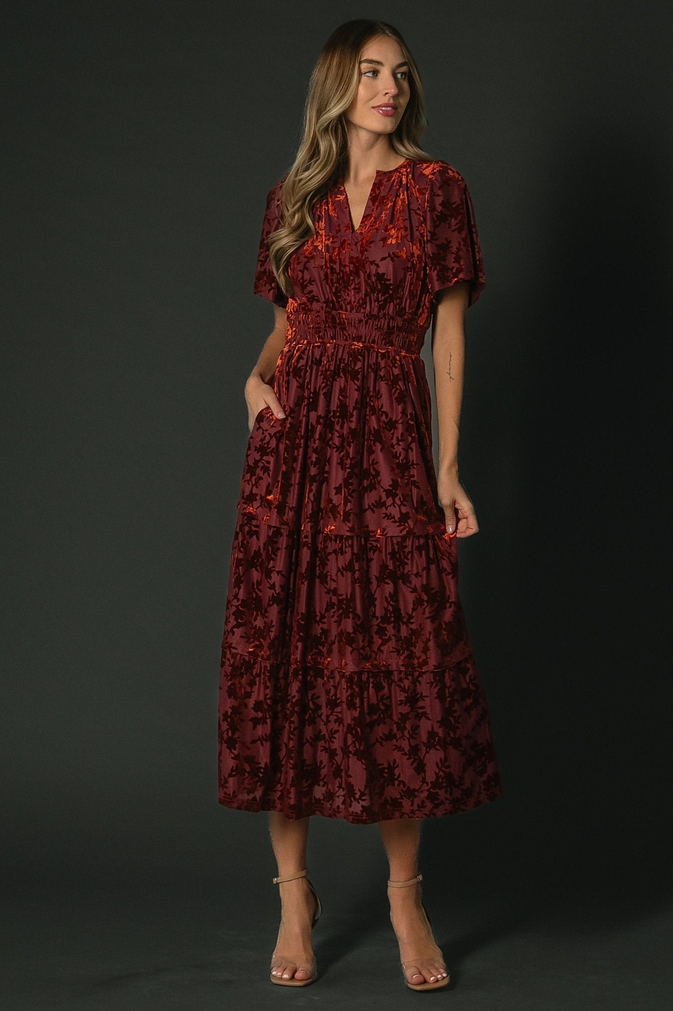 Bronwyn Velvet Dress | Rust Outlet Original