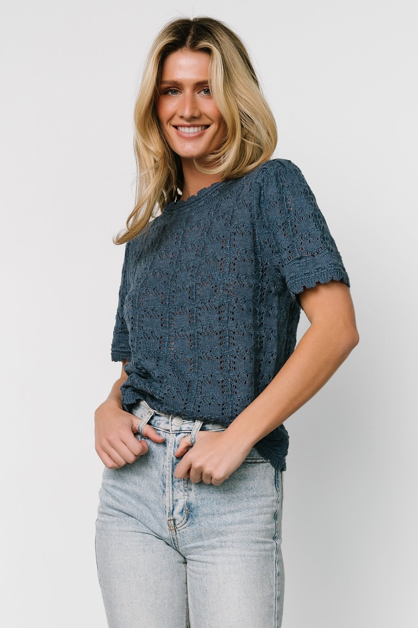 Serenity Knit Sweater Top | Slate Buy Cheap Great Deals