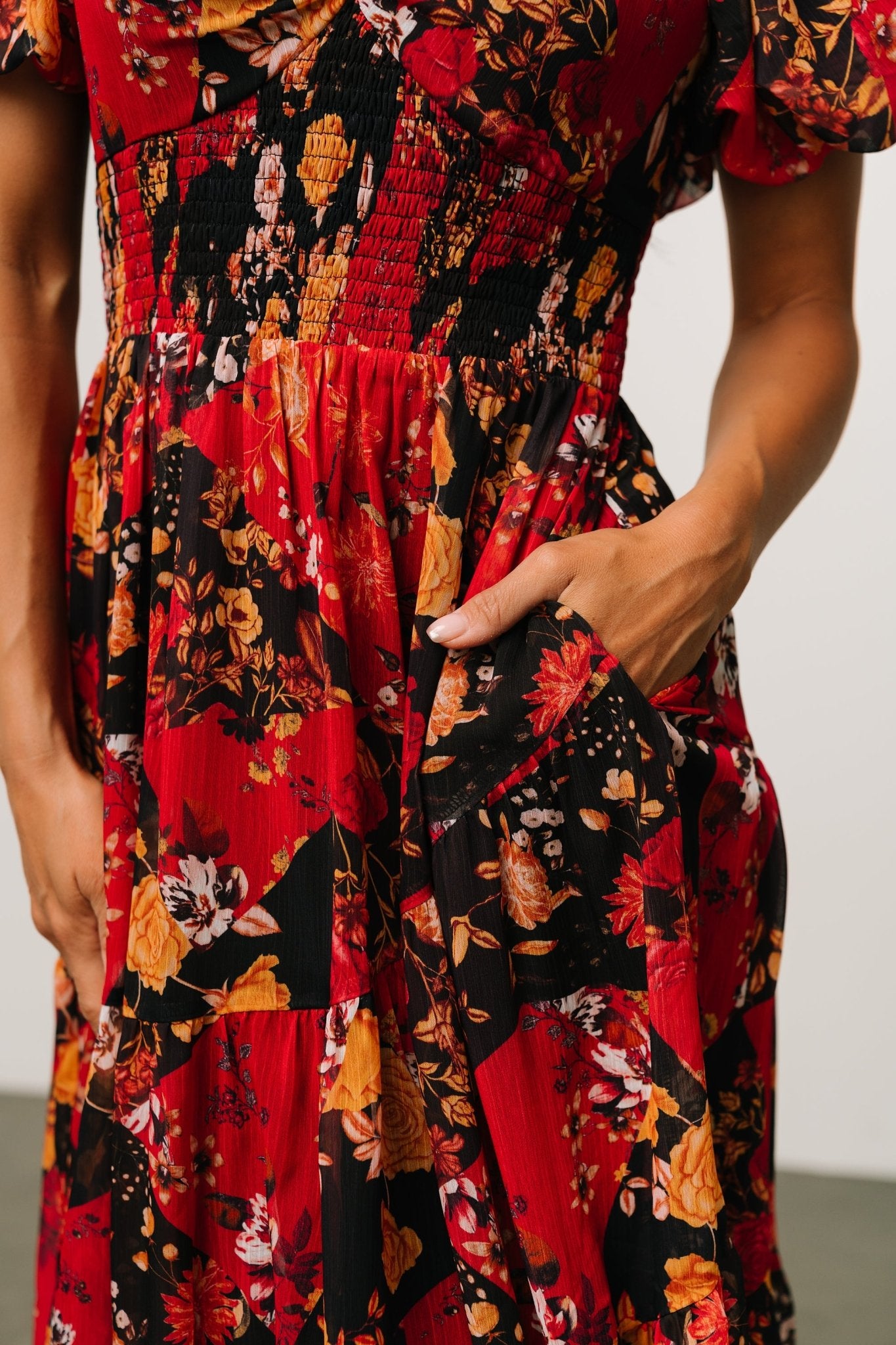 Suzy Maxi Dress | Black + Red Multi Sale 100% Guaranteed