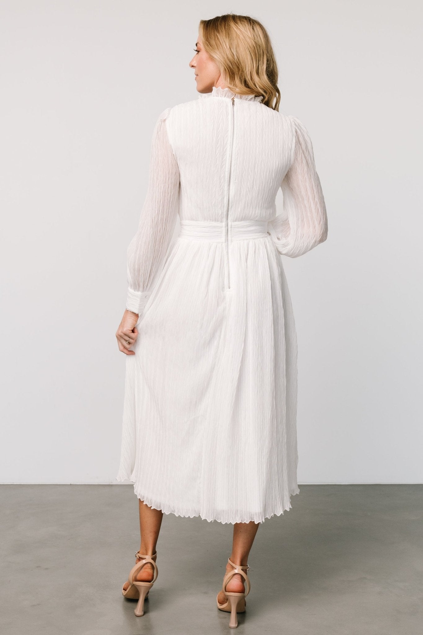 Julie Long Sleeve Dress | Off White Clearance Amazing Pice