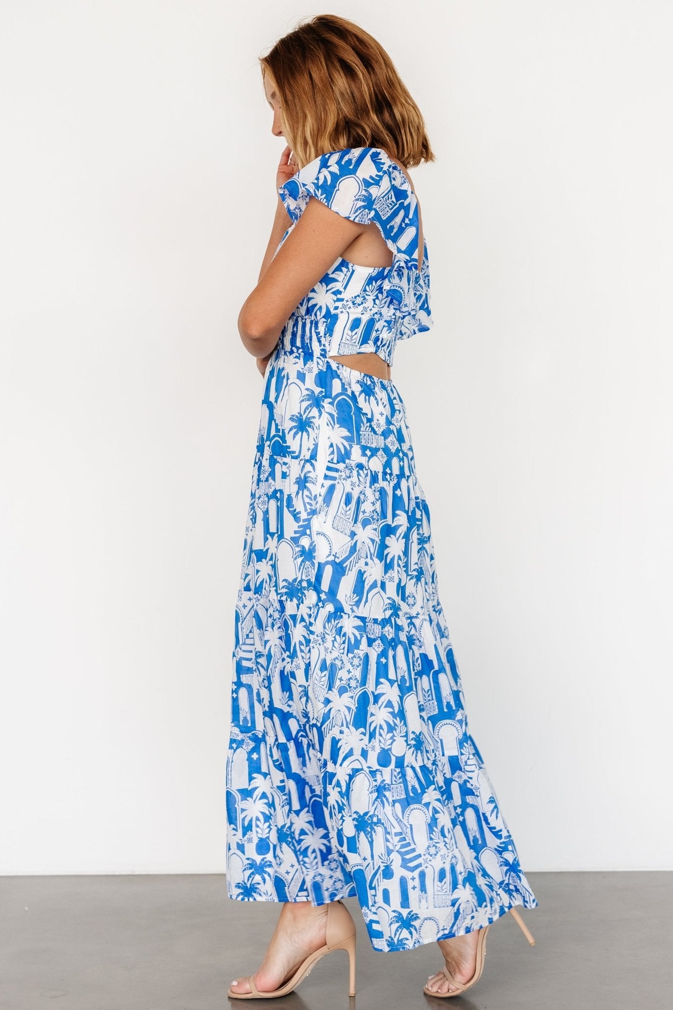 Catira Maxi Dress | Blue + White For Sale Online