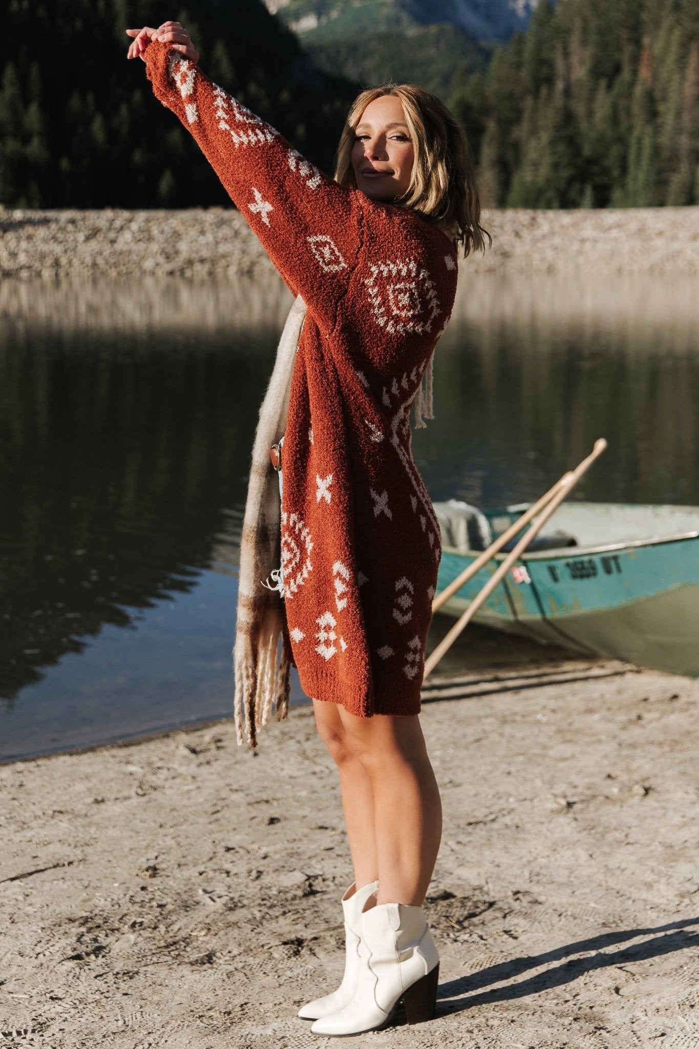 Missoula Oversized Cardigan | Rust + Beige Top Quality Sale Online