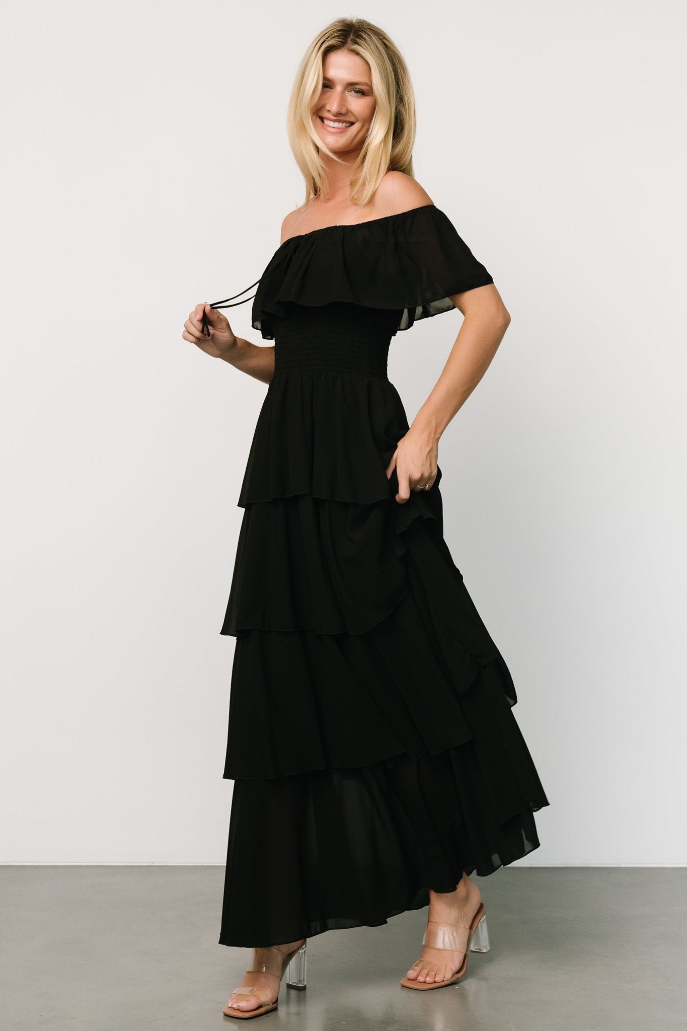 Carina Off Shoulder Maxi Dress | Black Online Online Free Shipping