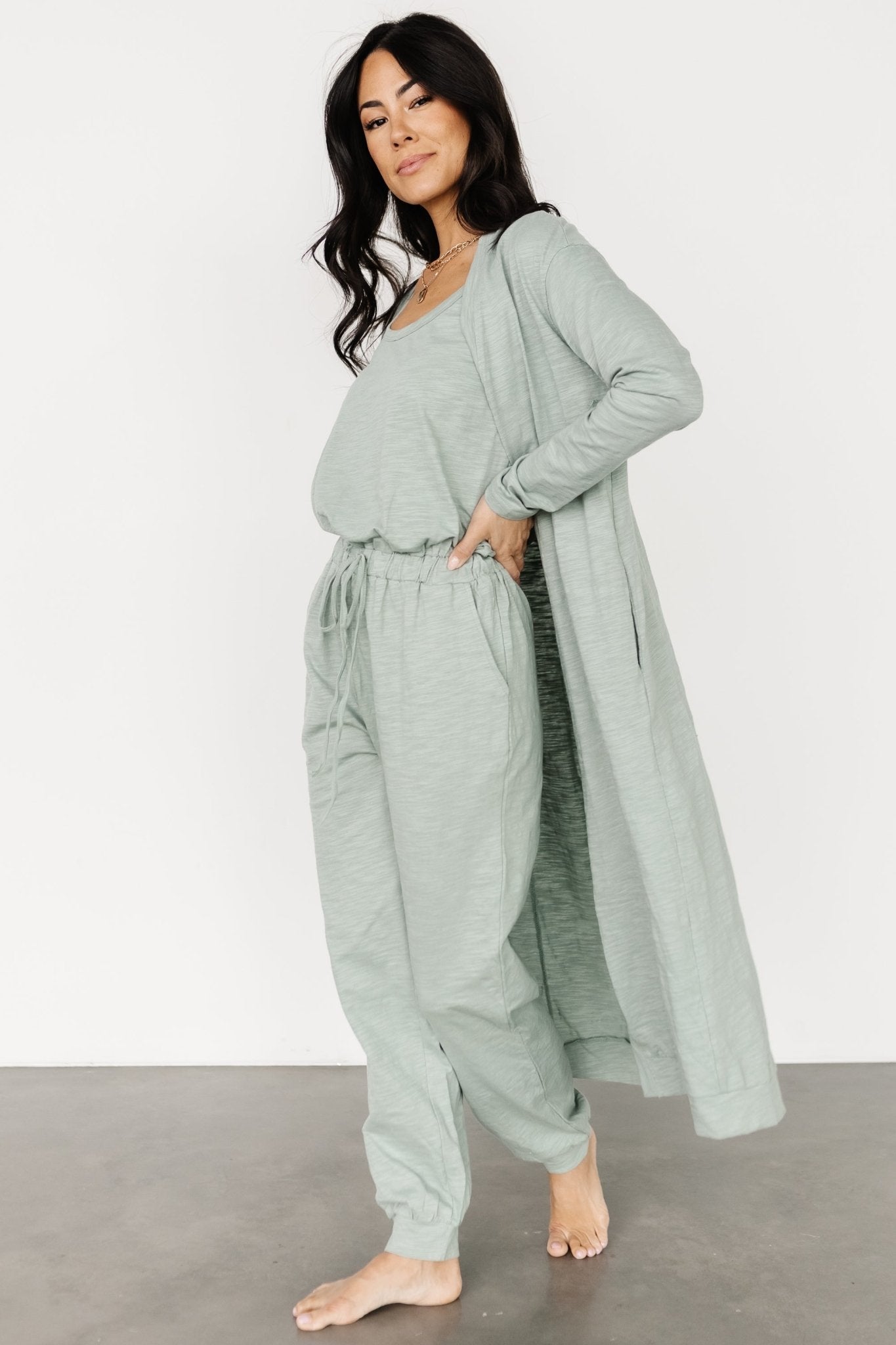 Janae Jumpsuit + Cardigan Set | Sage Outlet Top Quality