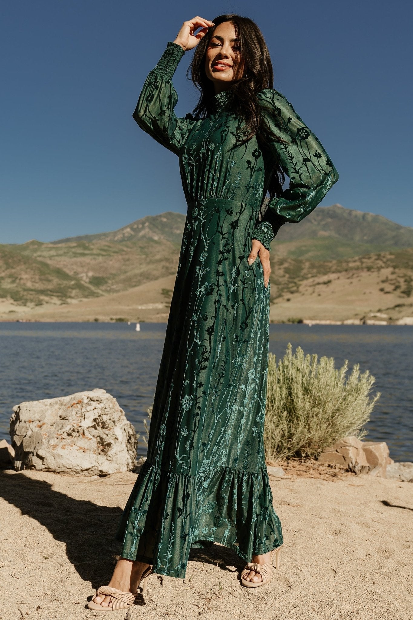 Penelope Velvet Maxi Dress | Emerald Buy Cheap Pay With Visa