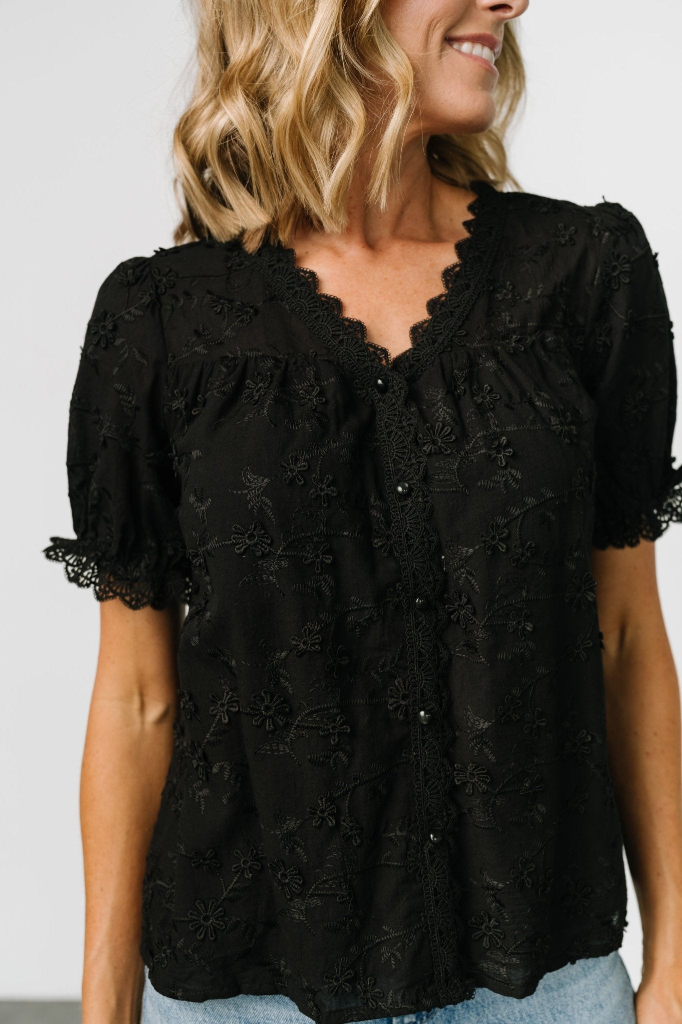 Pauline Embossed Top | Black 2025 New For Sale