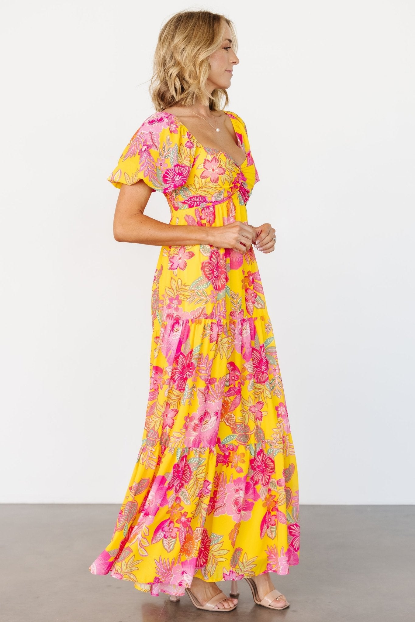 Darla Maxi Dress | Yellow + Pink Floral Sale Real