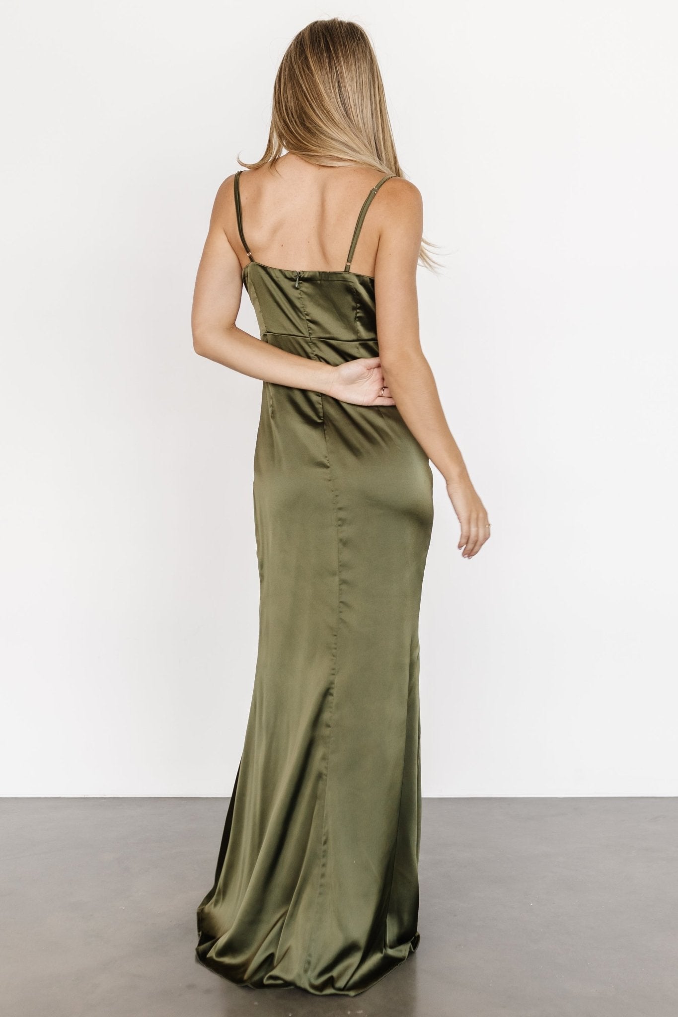 Monet Satin Gown | Olive Extremely Cheap Online