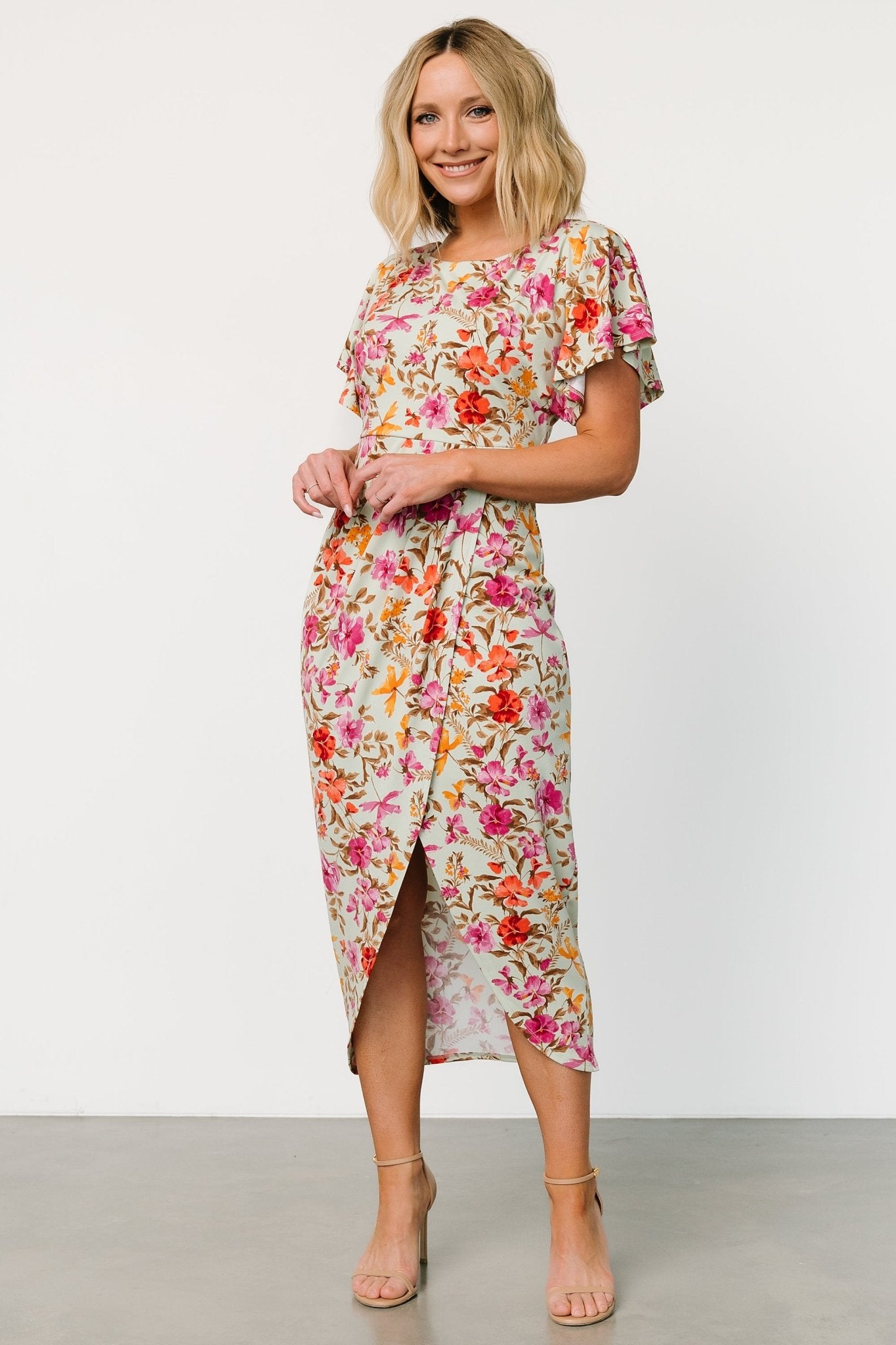 Bloomfield Midi Dress | Sage Floral Authentic For Sale