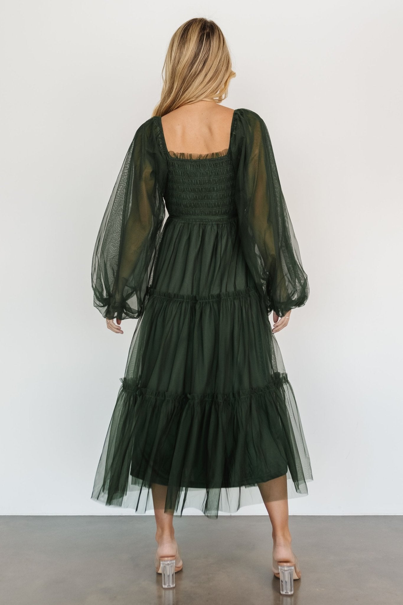 Katrina Tulle Maxi Dress | Dark Green Collections