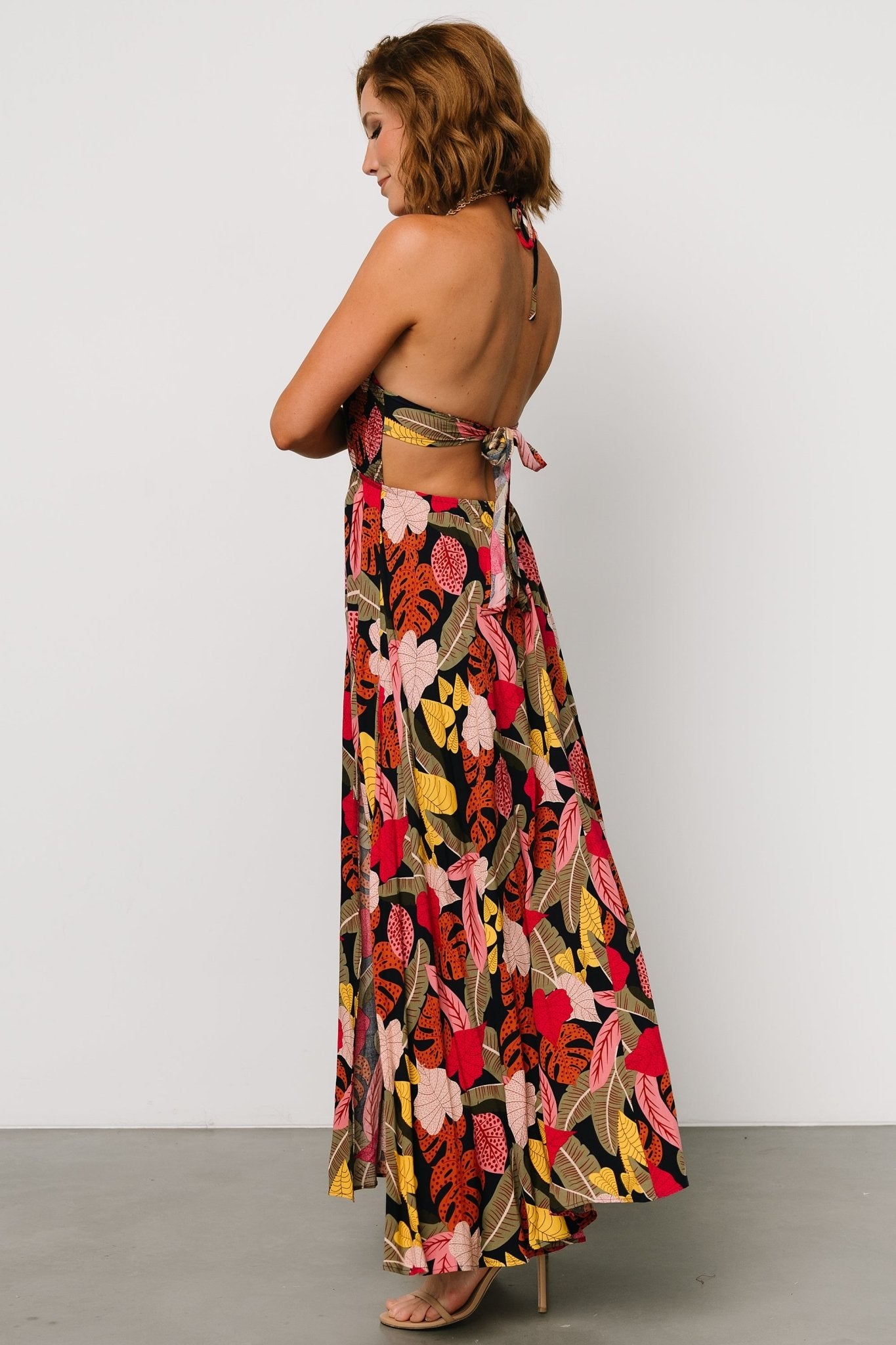 Kota Halter Maxi Dress | Navy Multi Print Grey Outlet Store Online