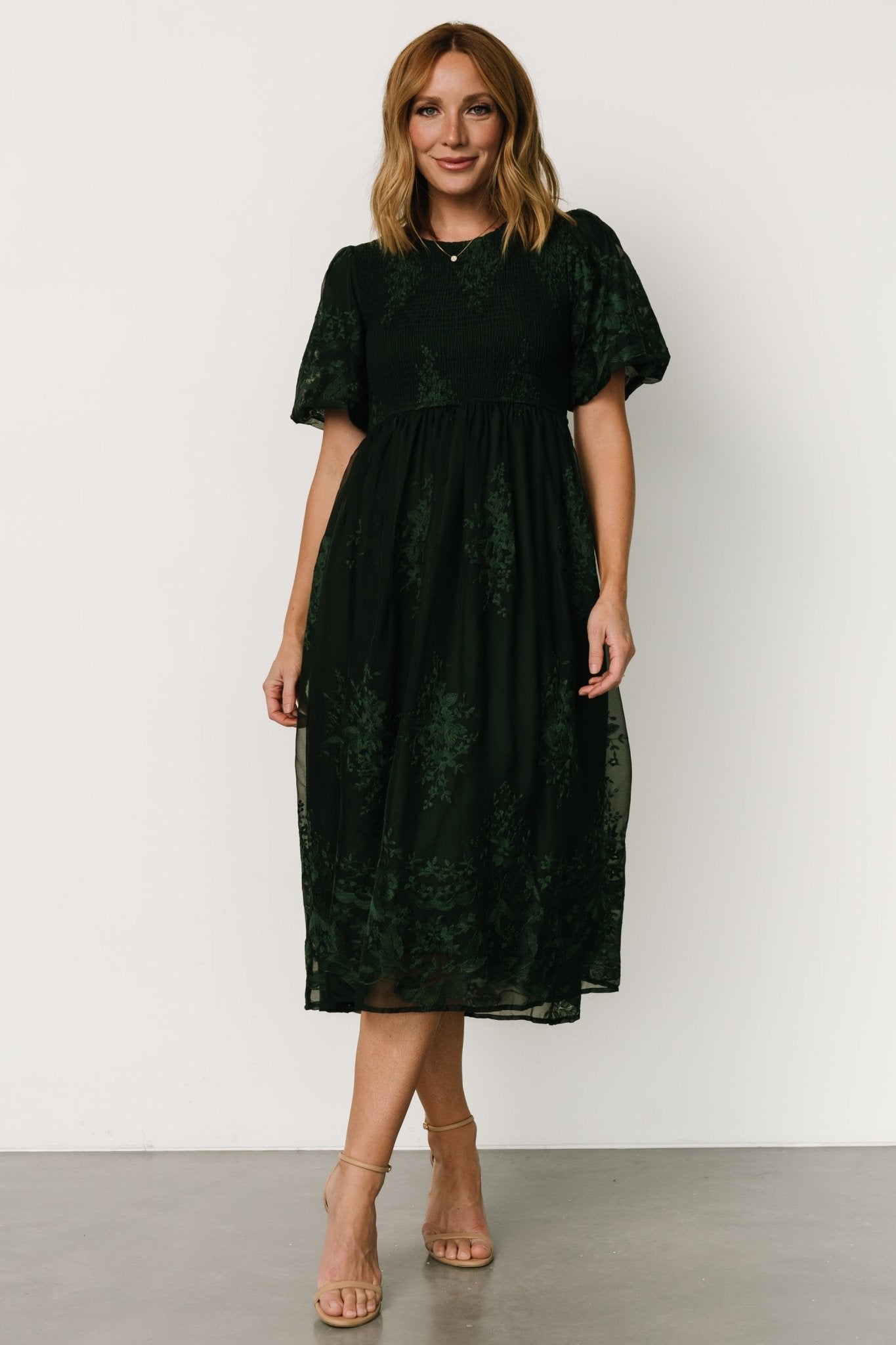 Corrine Embroidered Midi Dress | Emerald Shop Sale Online