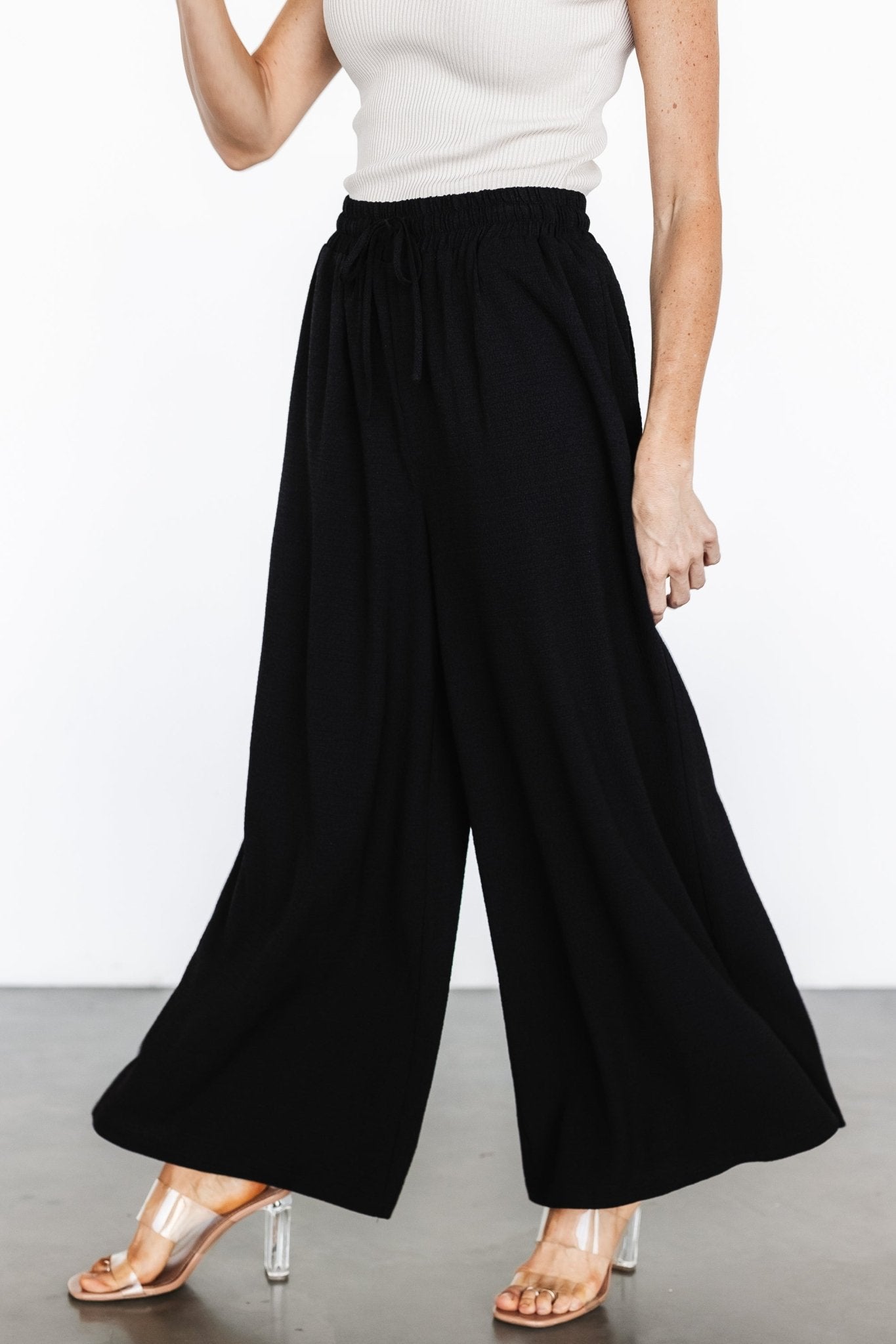 Florence Textured Pants | Black Buy Cheap 2025 New