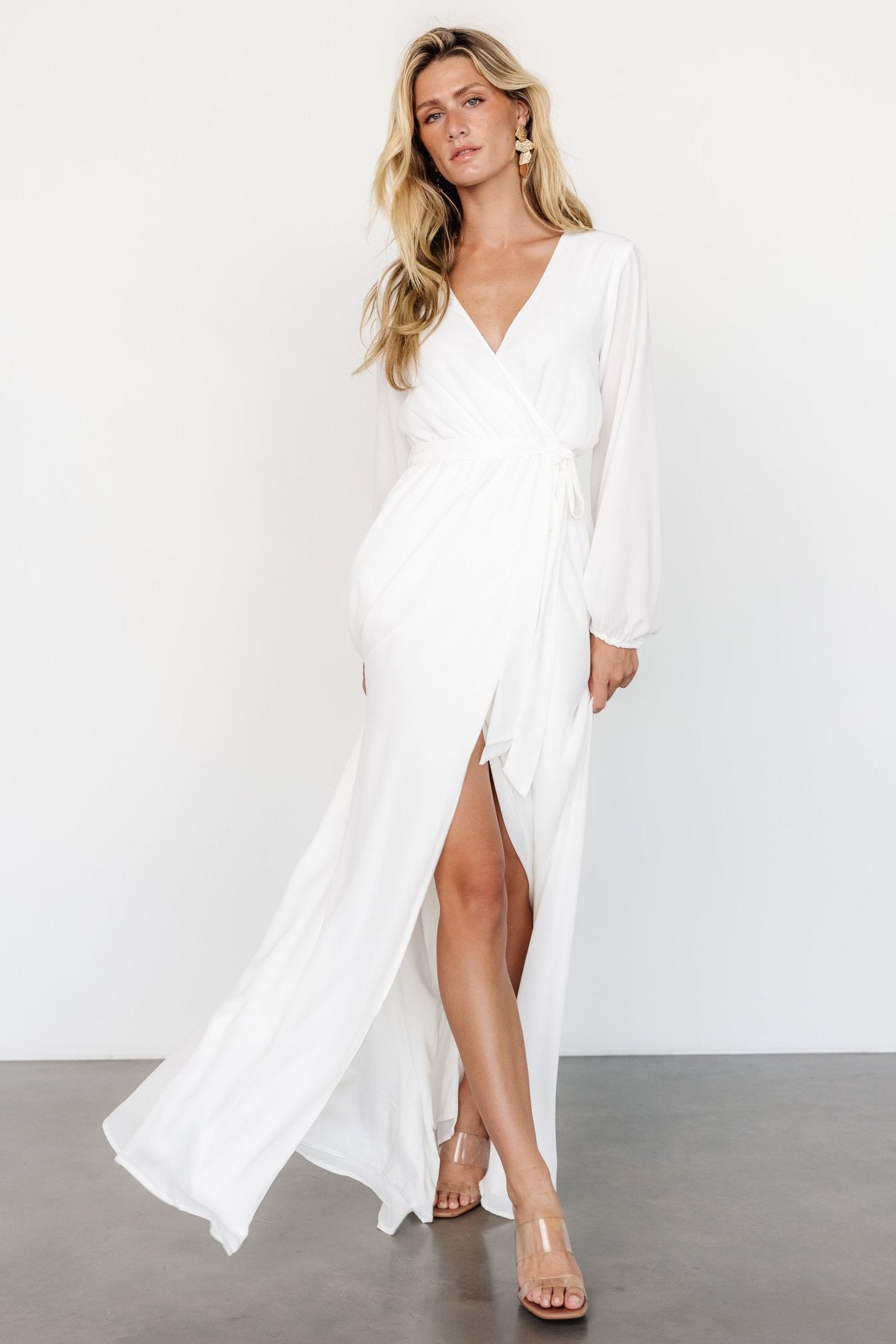 Breanne Faux Wrap Maxi Dress | Off White Discount View