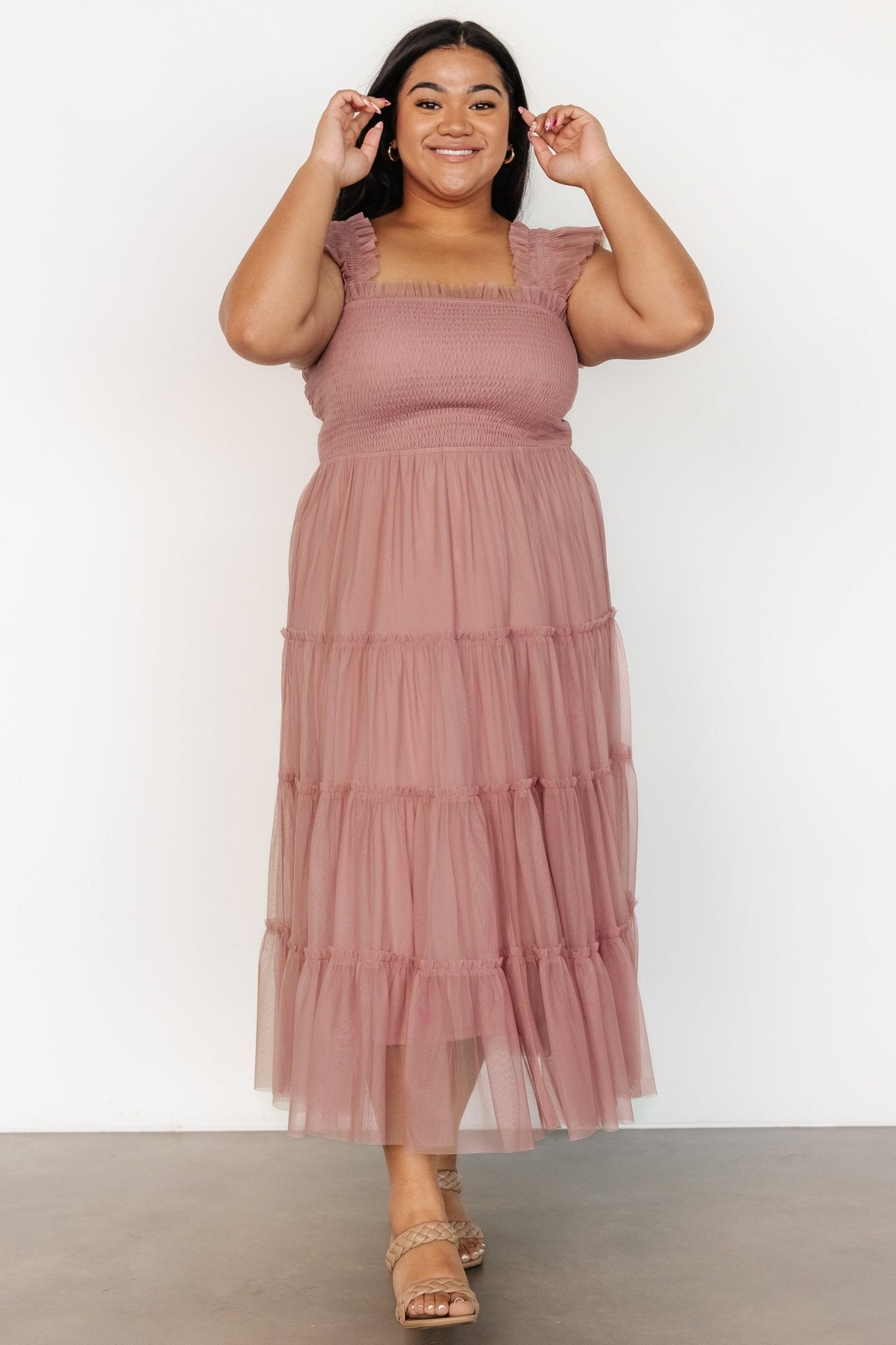 Emma Smocked Tulle Dress | Dusty Rose Cheap Finishline