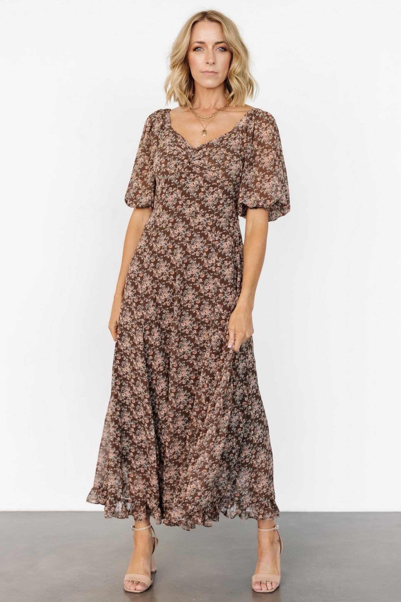 Camryn Maxi Dress | Brown Floral Discount 2025 Newest