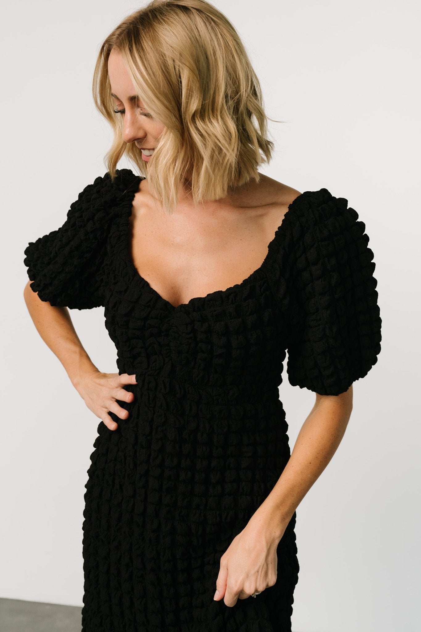 Therese Textured Dress | Black Outlet Exclusive