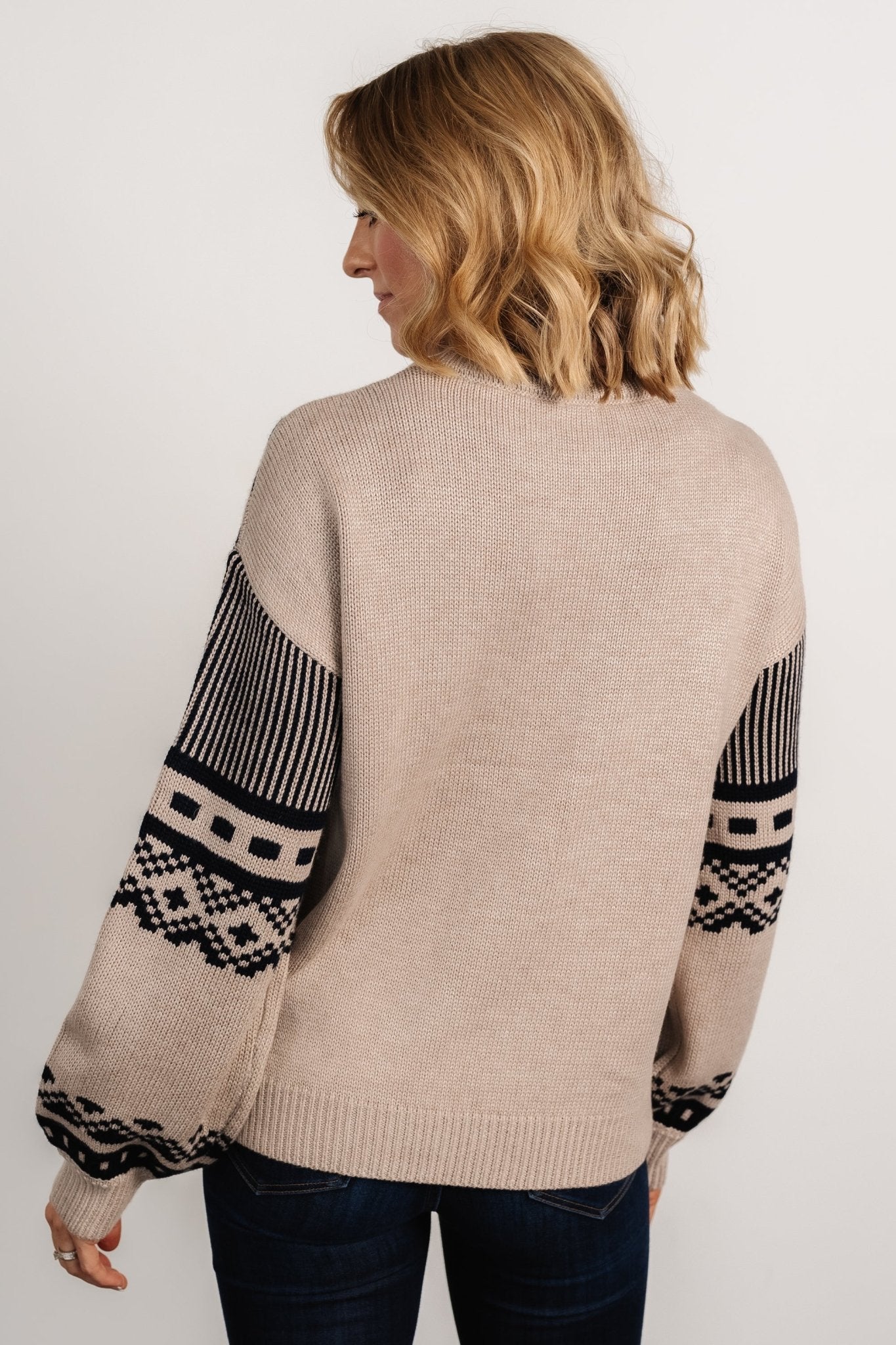 Eugene Sweater | Taupe + Navy Sale Online Online